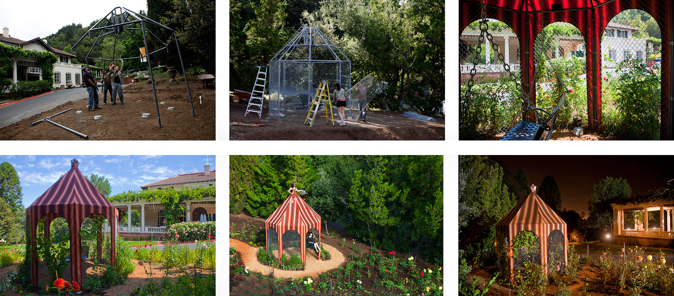   GREENHOUSE DRESS TENT INSTALLATION  Santa Cruz Museum of Art, Santa Cruz, CA     