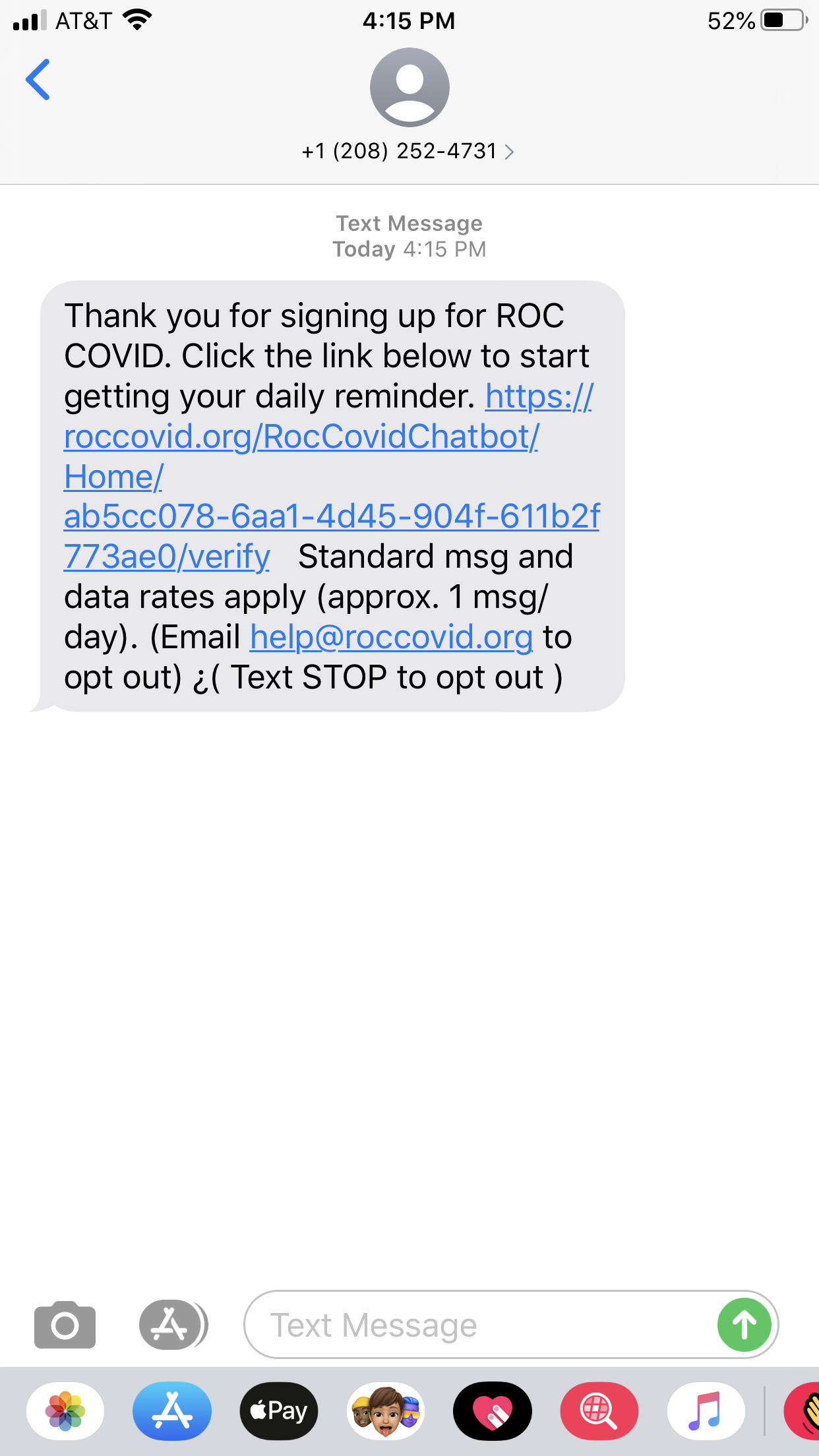 Sample Text Message