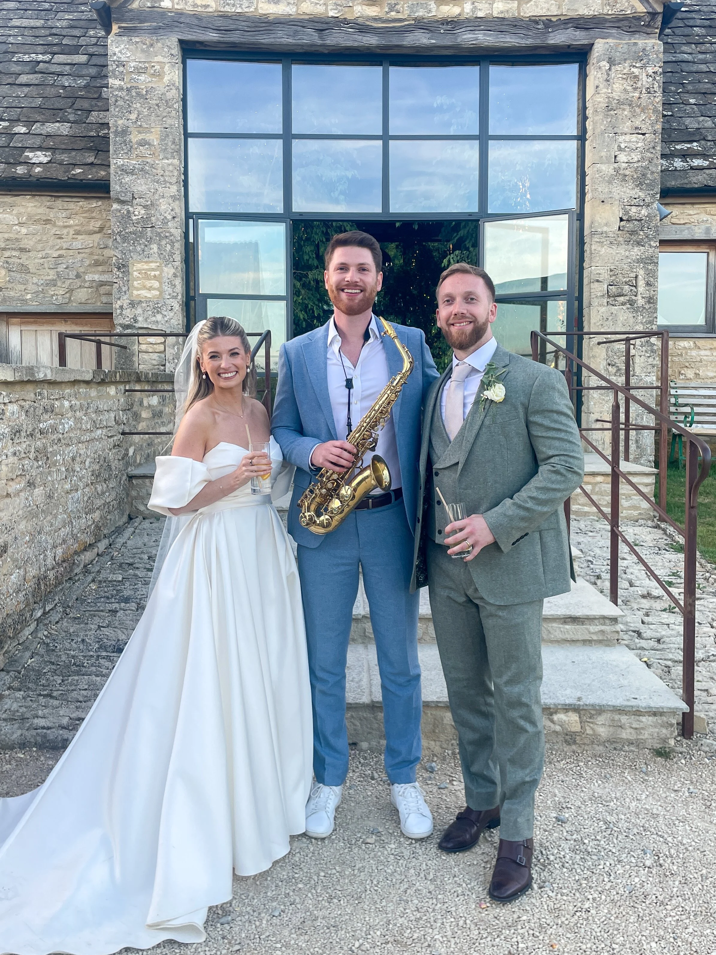 James Sax with Bride &amp; Groom at Old Gore