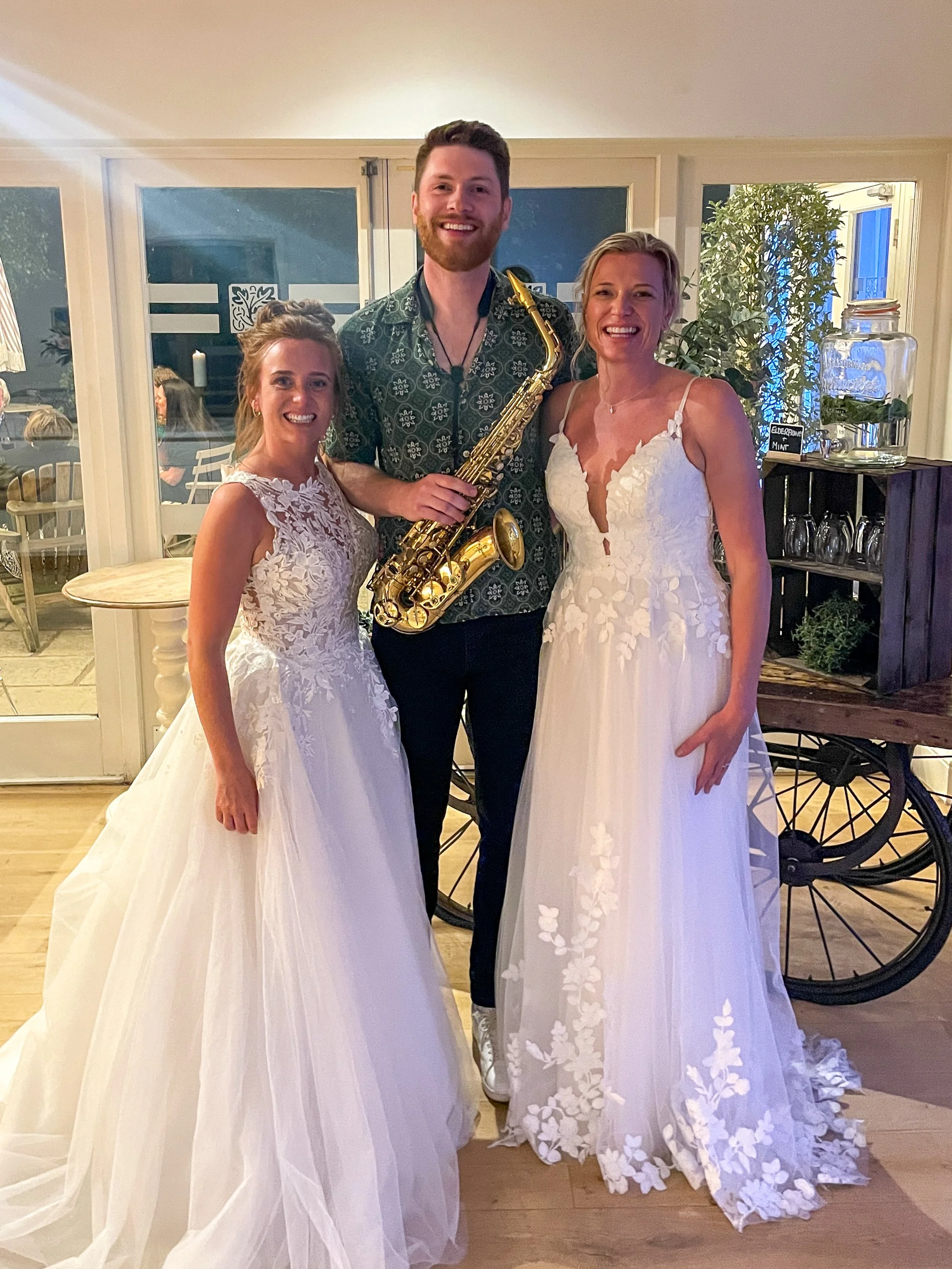 James Sax with Bride &amp; Bride at Hyde House Gloucestershire