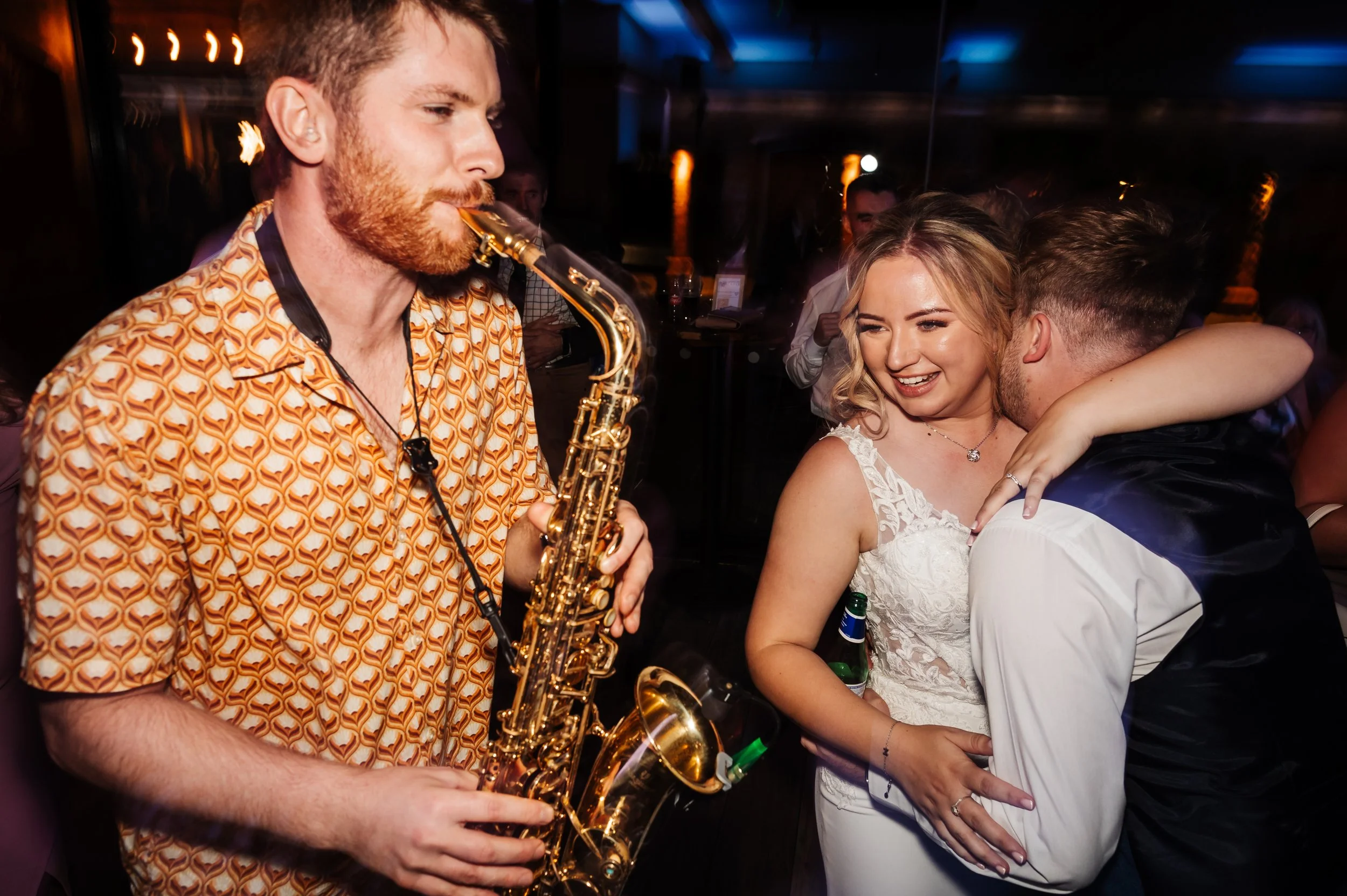 James Sax at Swallows Nest Barn, Warwickshire - Evening Party alongside DJ Alistair Rutherford