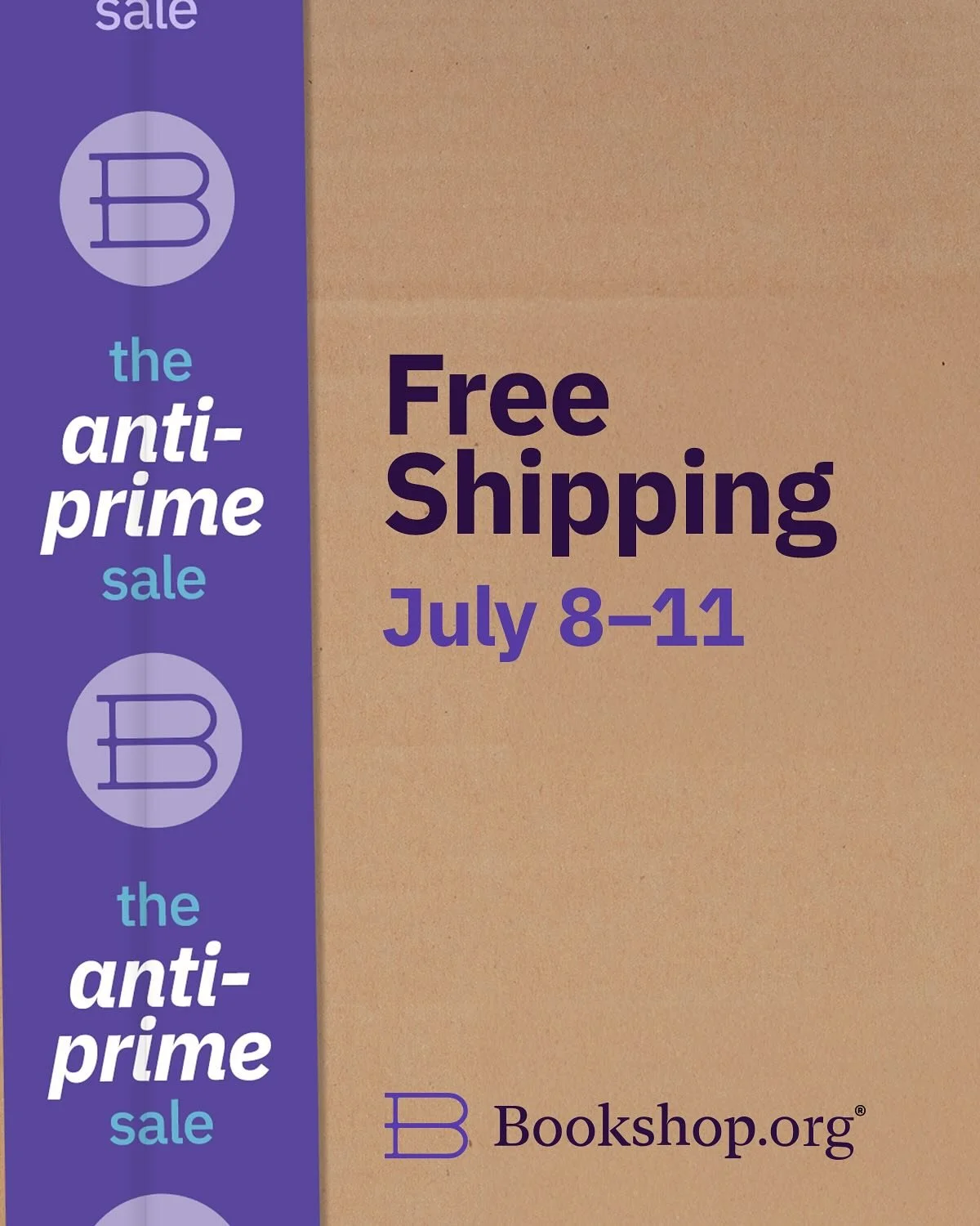 Support bookstores not billionaires! Enjoy FREE SHIPPING Tuesday, July 8&ndash;Friday, July 11 sitewide on Bookshop.org.  It&rsquo;s a great way to support local bookshops like Picture Book while enjoying the convenience of online shopping.  As an ex