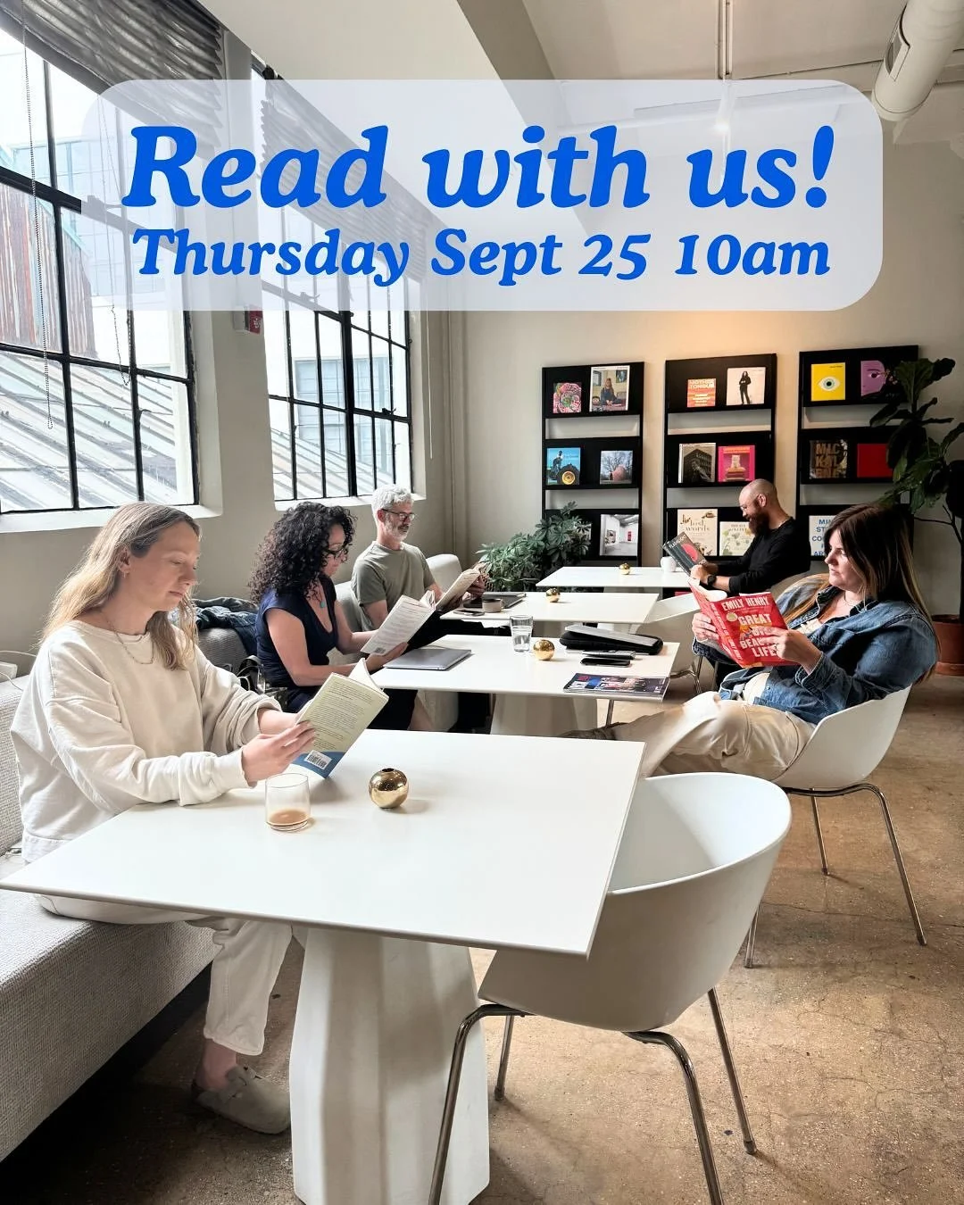 Join us this Thursday 9/25 for another Read 25! For 25 minutes we shut our laptops, turn off our phones and read quietly together. It&rsquo;s almost like a group meditation and it&rsquo;s a great way to get your brain focused for the day! 

This Thur