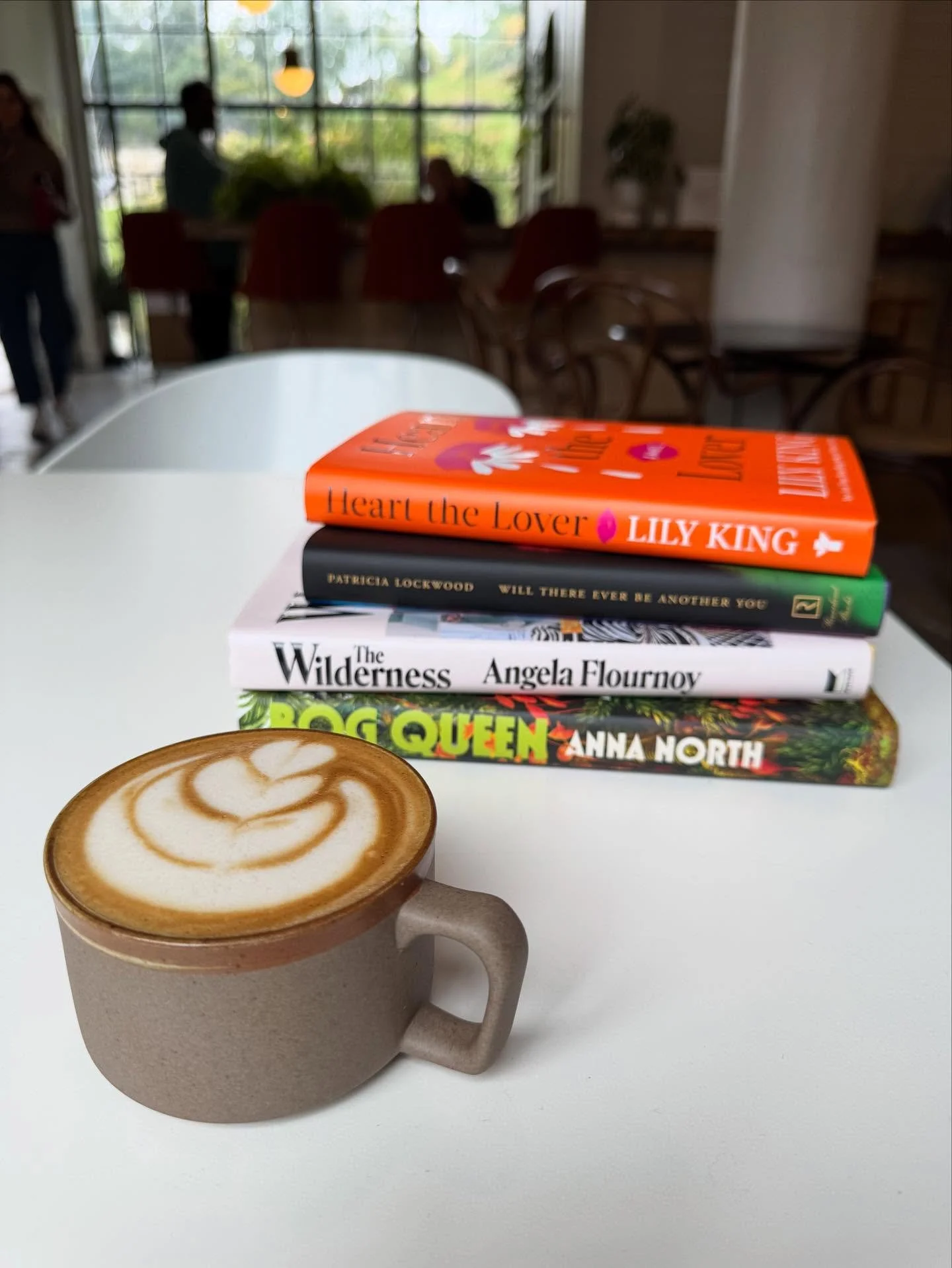 Thinking about what our next book club pick will be over a pistachio latte on this Mondayest of Tuesdays. Join us for the Wild Dark Shore book club on Tuesday the 21st for the big reveal!