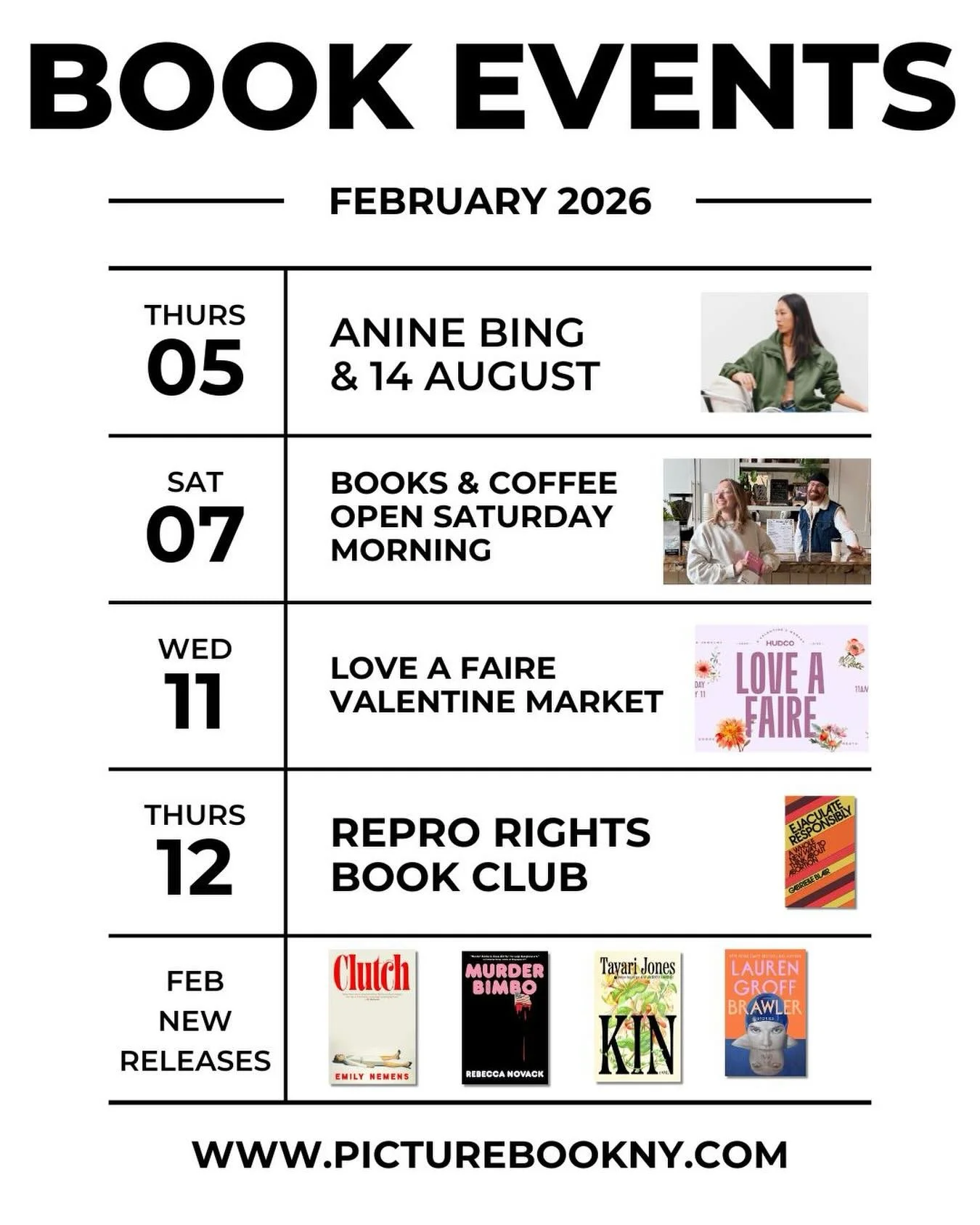 We&rsquo;ve got a great month ahead with events and new book releases! We&rsquo;ll also be open beyond normal hours this week, open until 7pm on Thursday during the @aninebingofficial and @fourteenaugustjewelry pop up, and on Saturday morning with @b