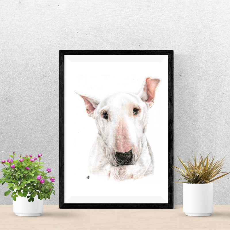 Bull Terrier, Giclée Bull Terrier Wall Print, dog lover gift, Giclée Wall art print, dog Lover Birthday gifts, Giclée dog art, dog décor