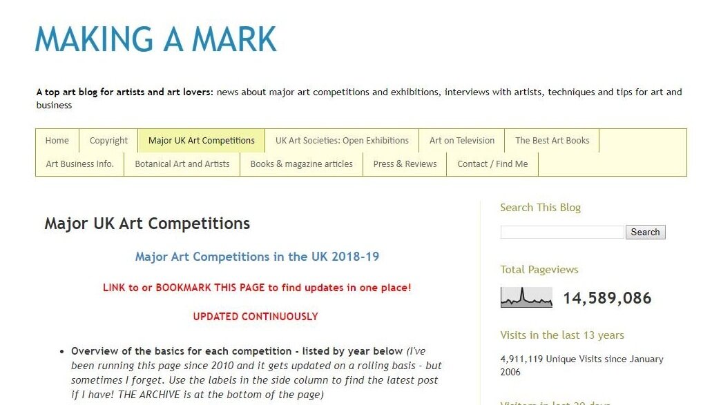 Making a mark Open Exhibitions and Competitions for Artists