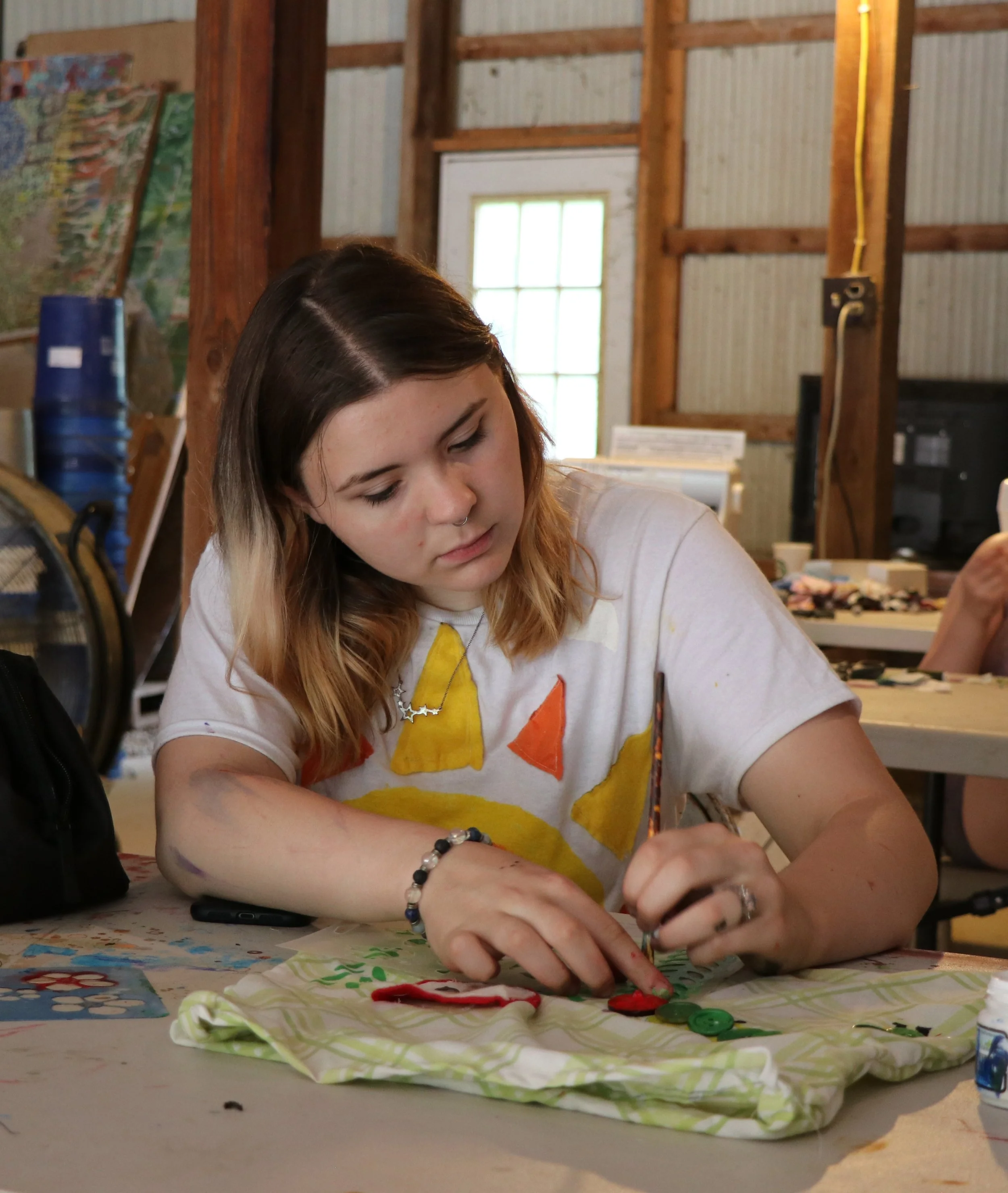 Fabric art student at work .jpg