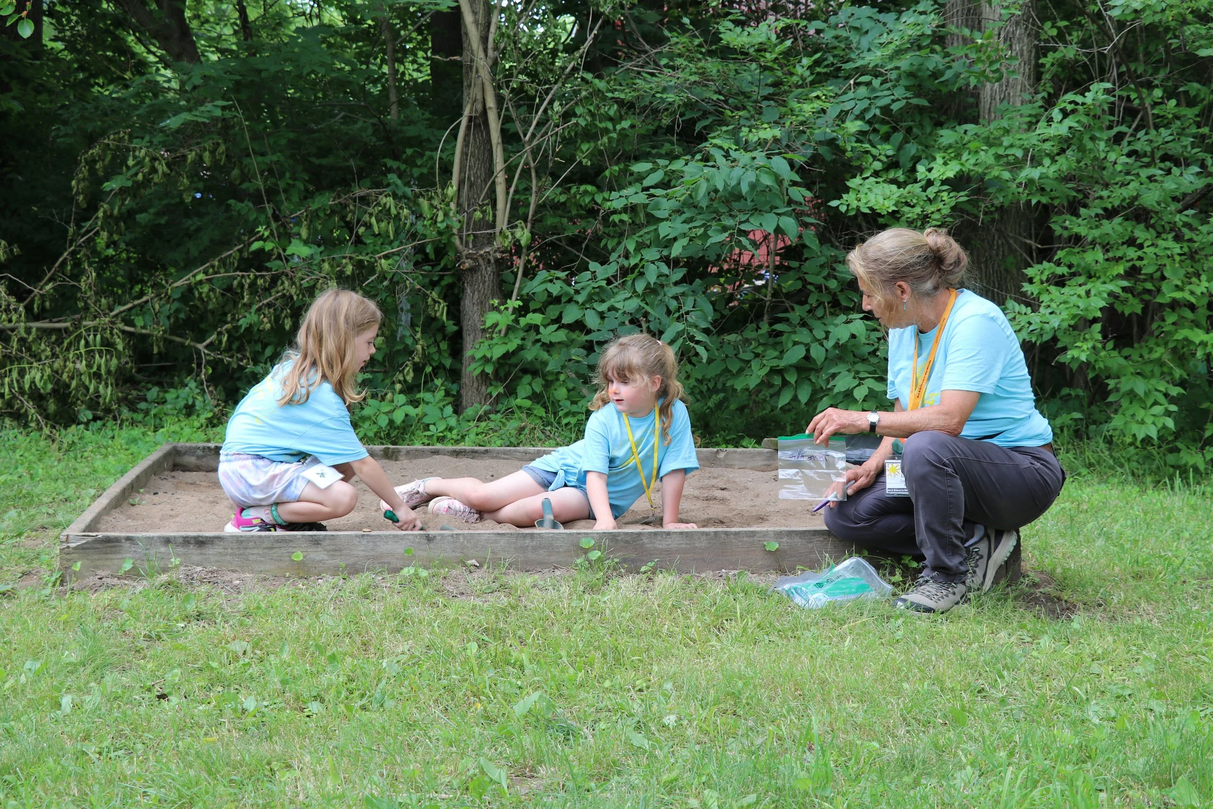Lisa w kids sandbox .JPG