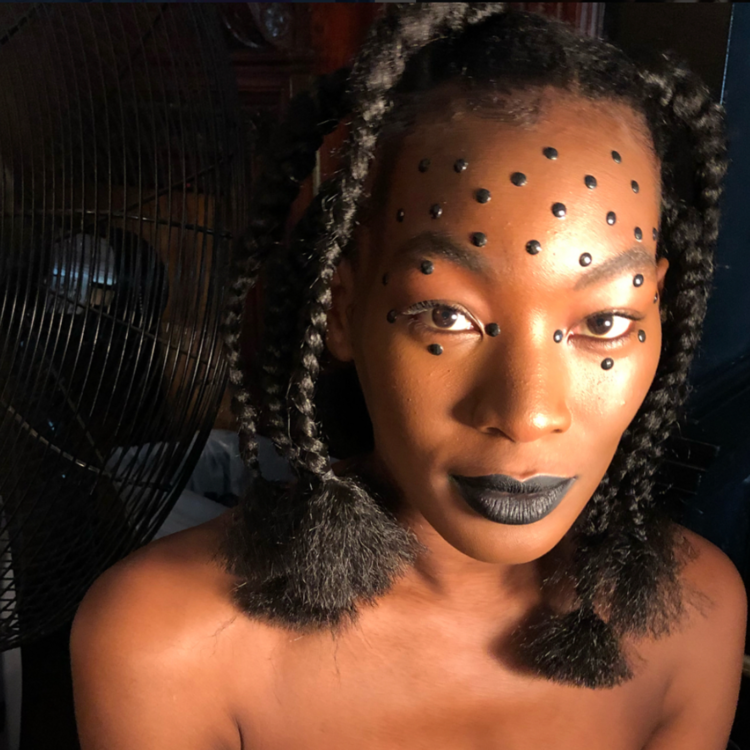 Backstage at the Kimberly Goldson show at New York Fashion Week 2018