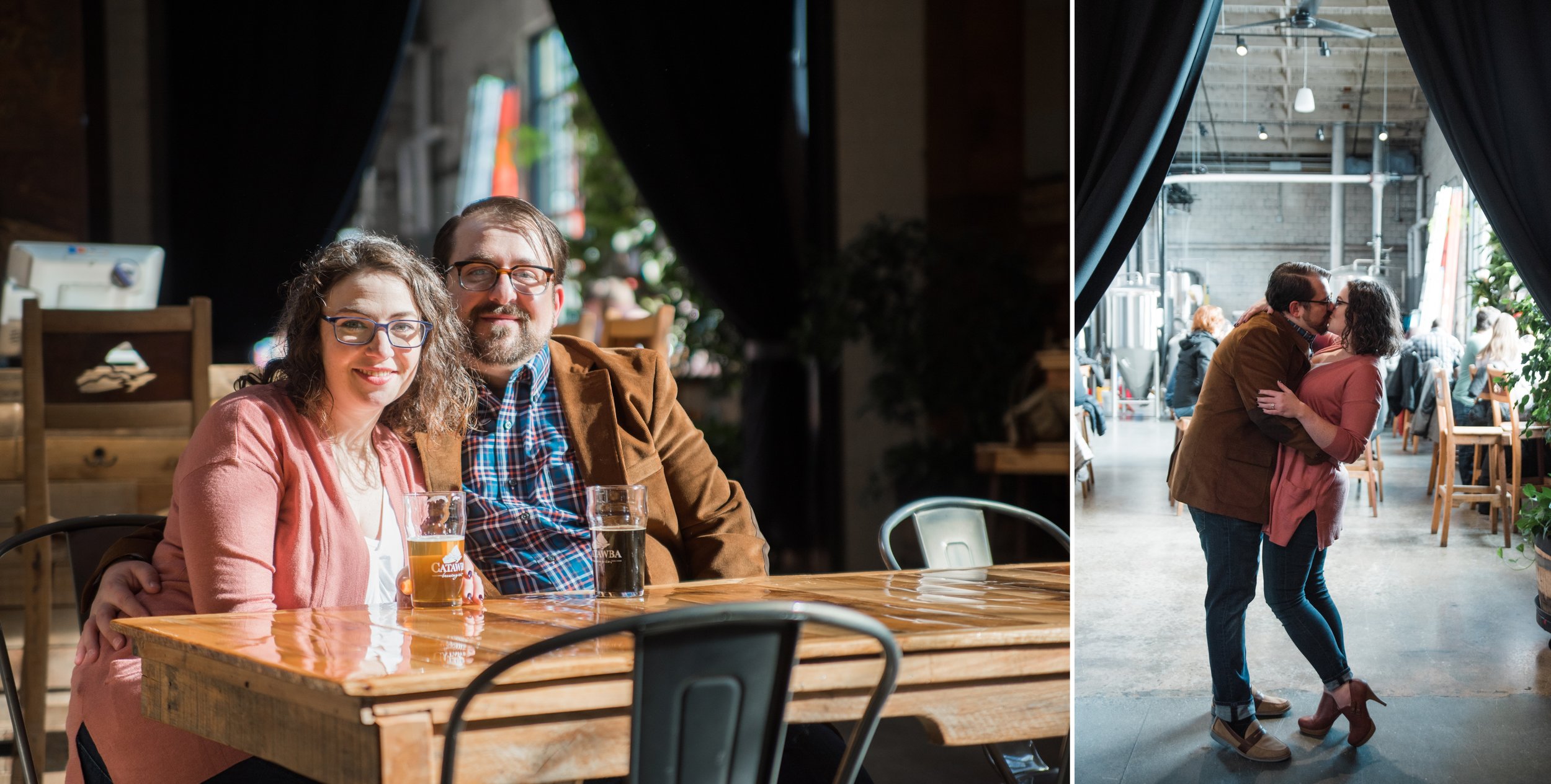 Engagement Photos at Catawba Brewing Company South Slope