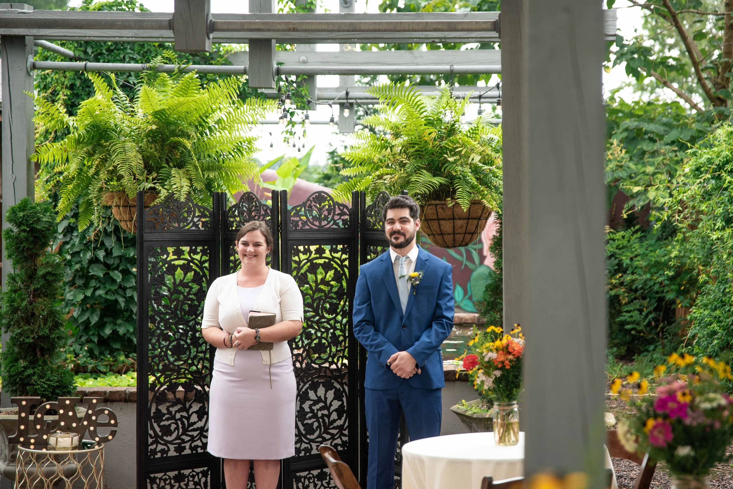 Bohemian Bridal Gown with Cape at Garden Elopement-20.jpg