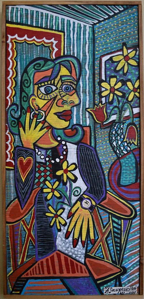 Dora Maar with Jewelry & Flowers | 23x49 inches