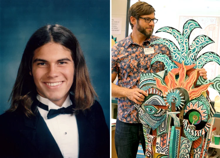 Andy as a high school senior and Andy now 