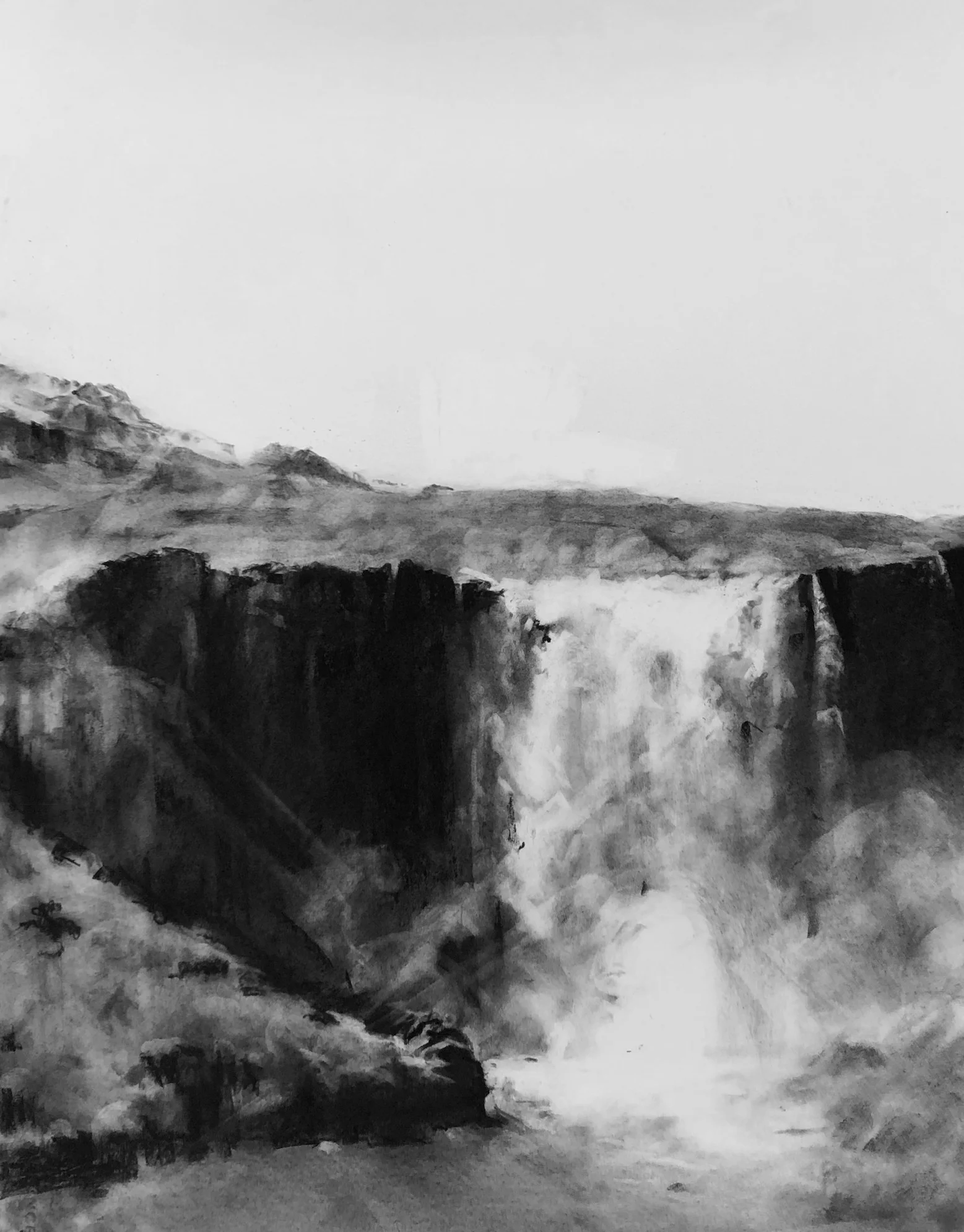 Seydisfjordur Iceland Charcoal on paper, 96x76cm
