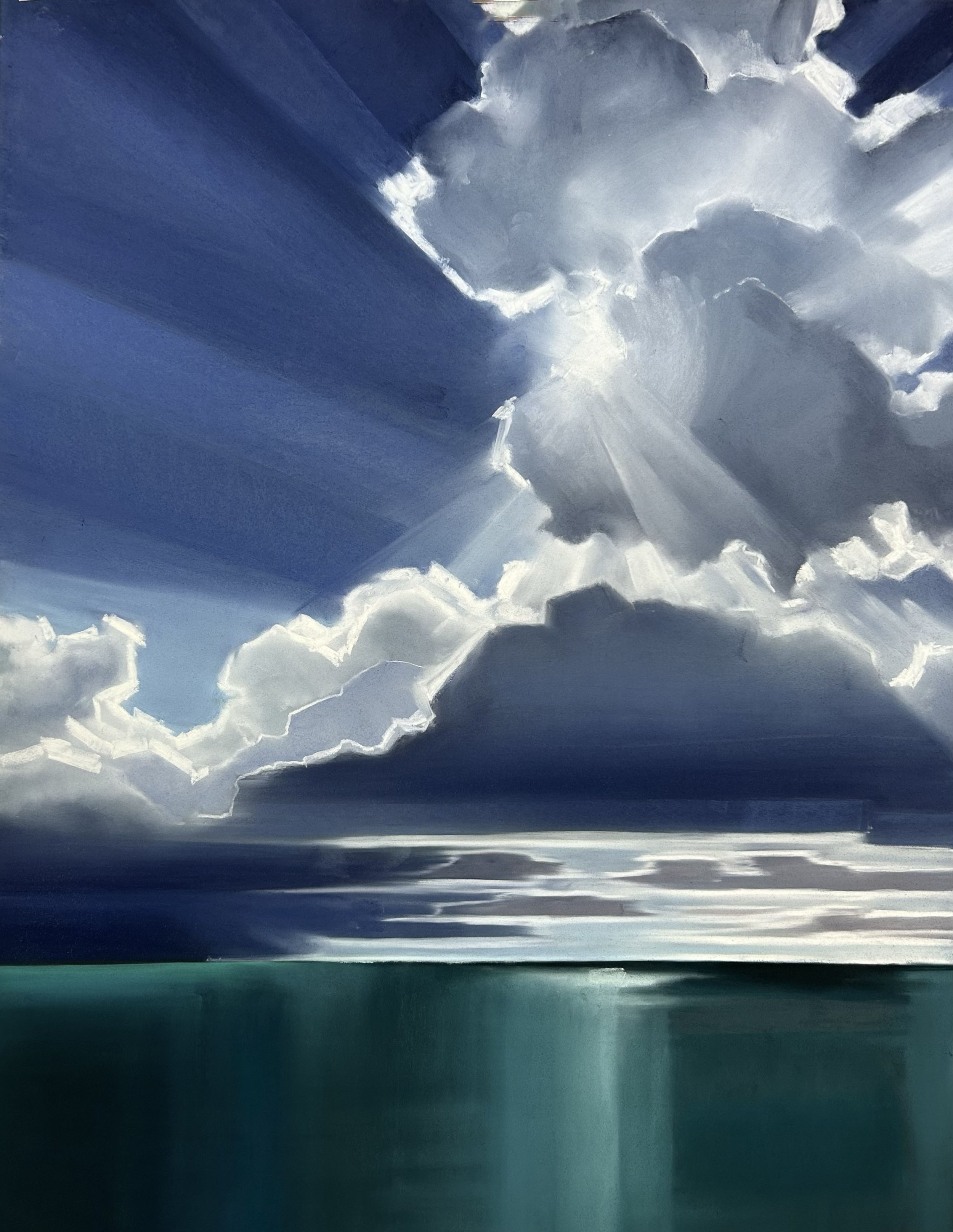   Sea holds Sky,  pastel on paper, framed 130(H)x102.5(W)x9cm(D)  