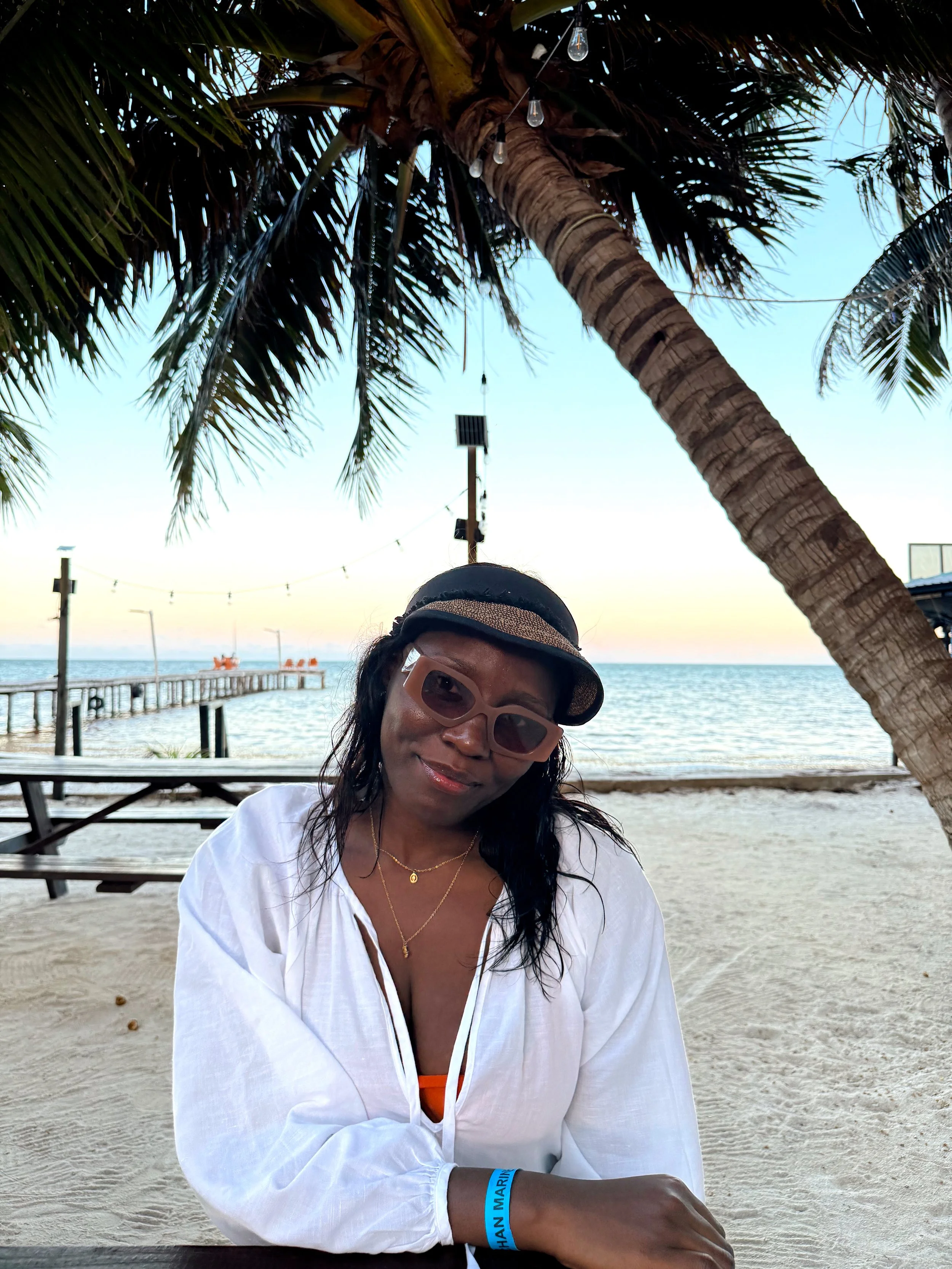 Christane at Boozy Eel Beach Bar, Caye Caulker, Belize