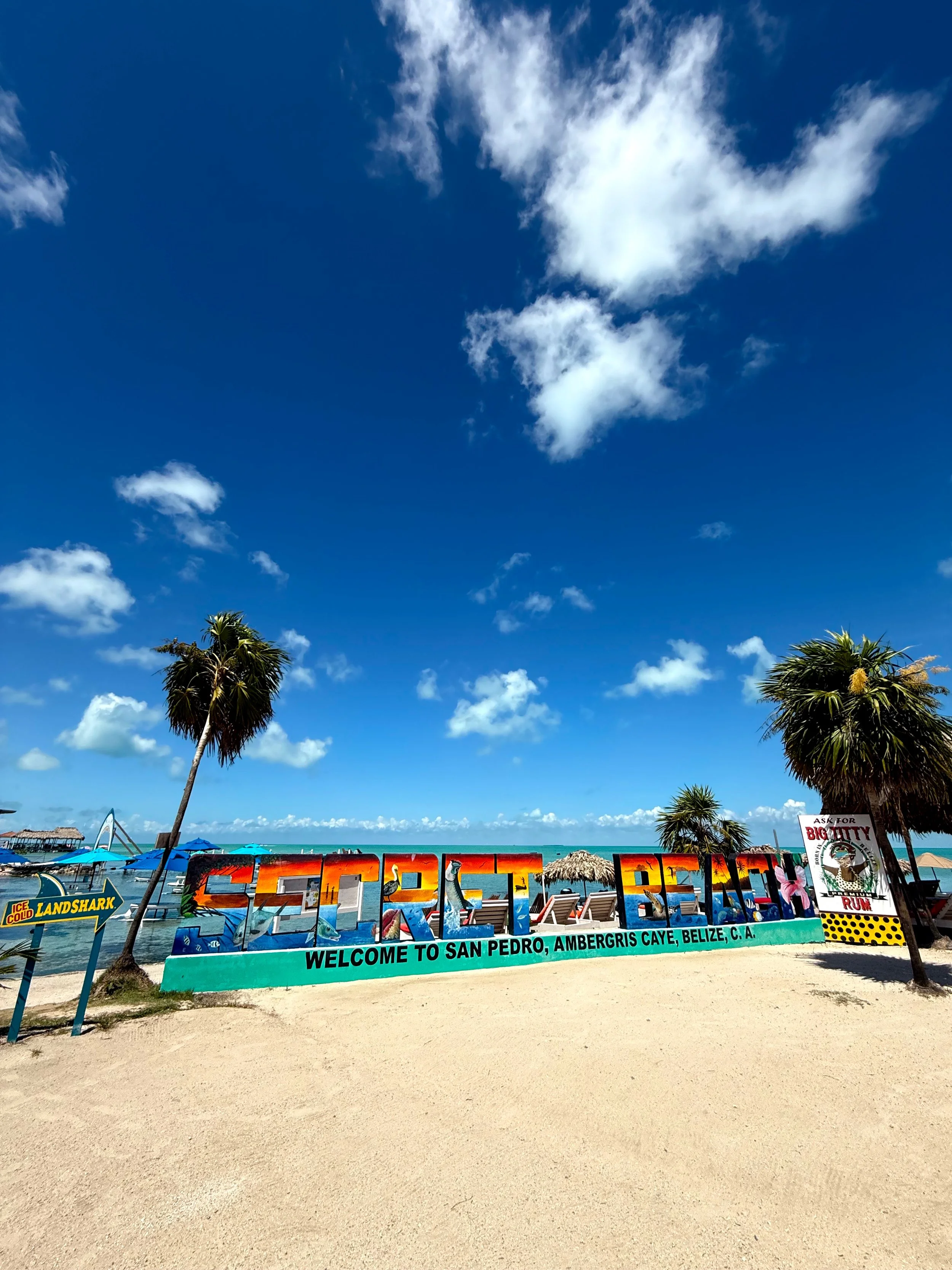 Picture of the Secret Beach Sign in Secret Beach, San Pedro, Belize