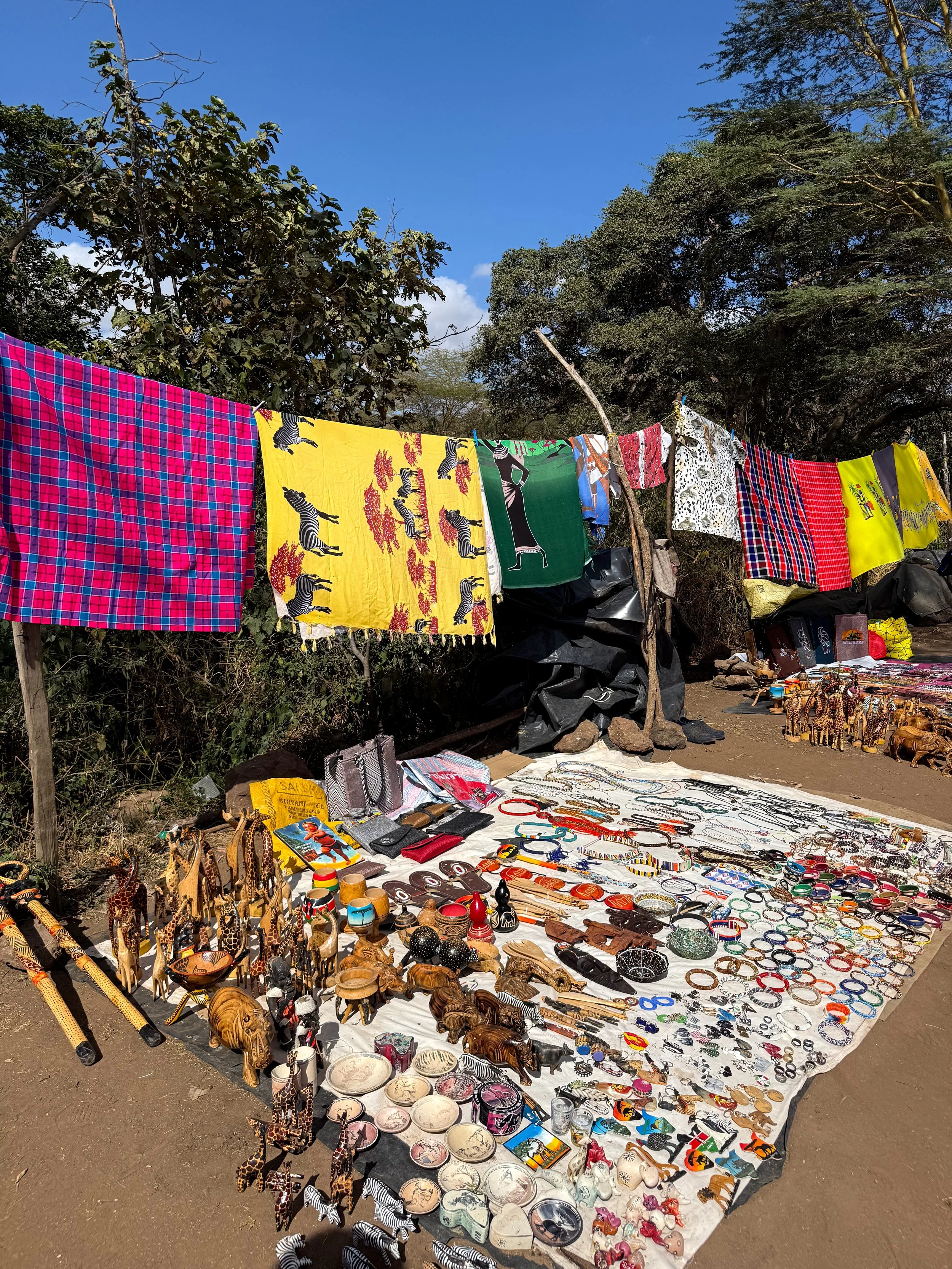 hand crafted pieces by the Maasai People during the Nairobi national park tour in Nairobi, Kenya