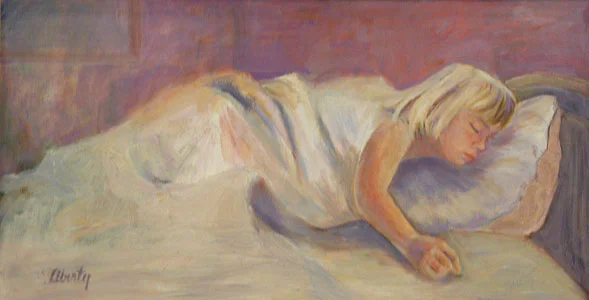 Melina Sleeping, Oil on Canvas