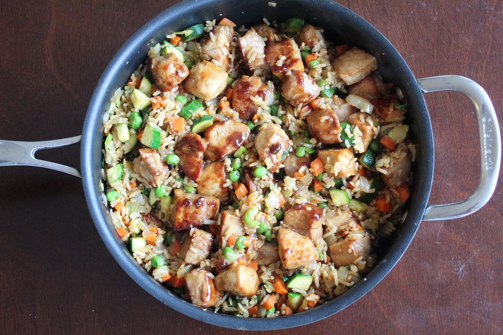 Pork Cubes and Vegetable Fried Rice — COOKING WITH THE PAN