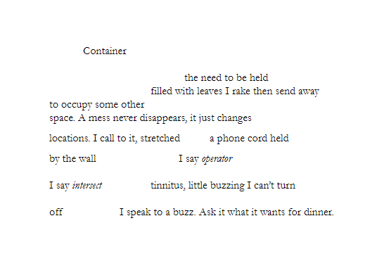 Jenessa VanZutphen - Three Poems