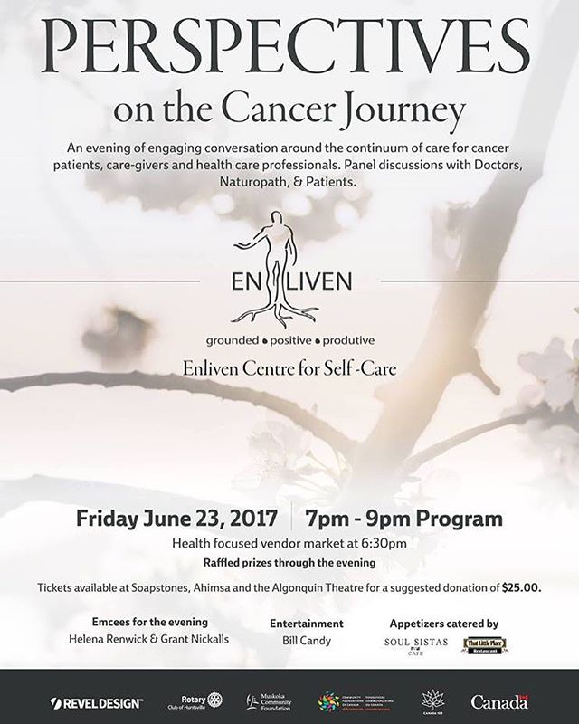 Enliven is for YOU - whether you have had cancer or are newly diagnosed, in treatment, living with advanced disease, or, caring for someone with a diagnosis.
&bull;
Please join Enliven for their inaugural event, &ldquo;Perspectives on the Cancer Jour