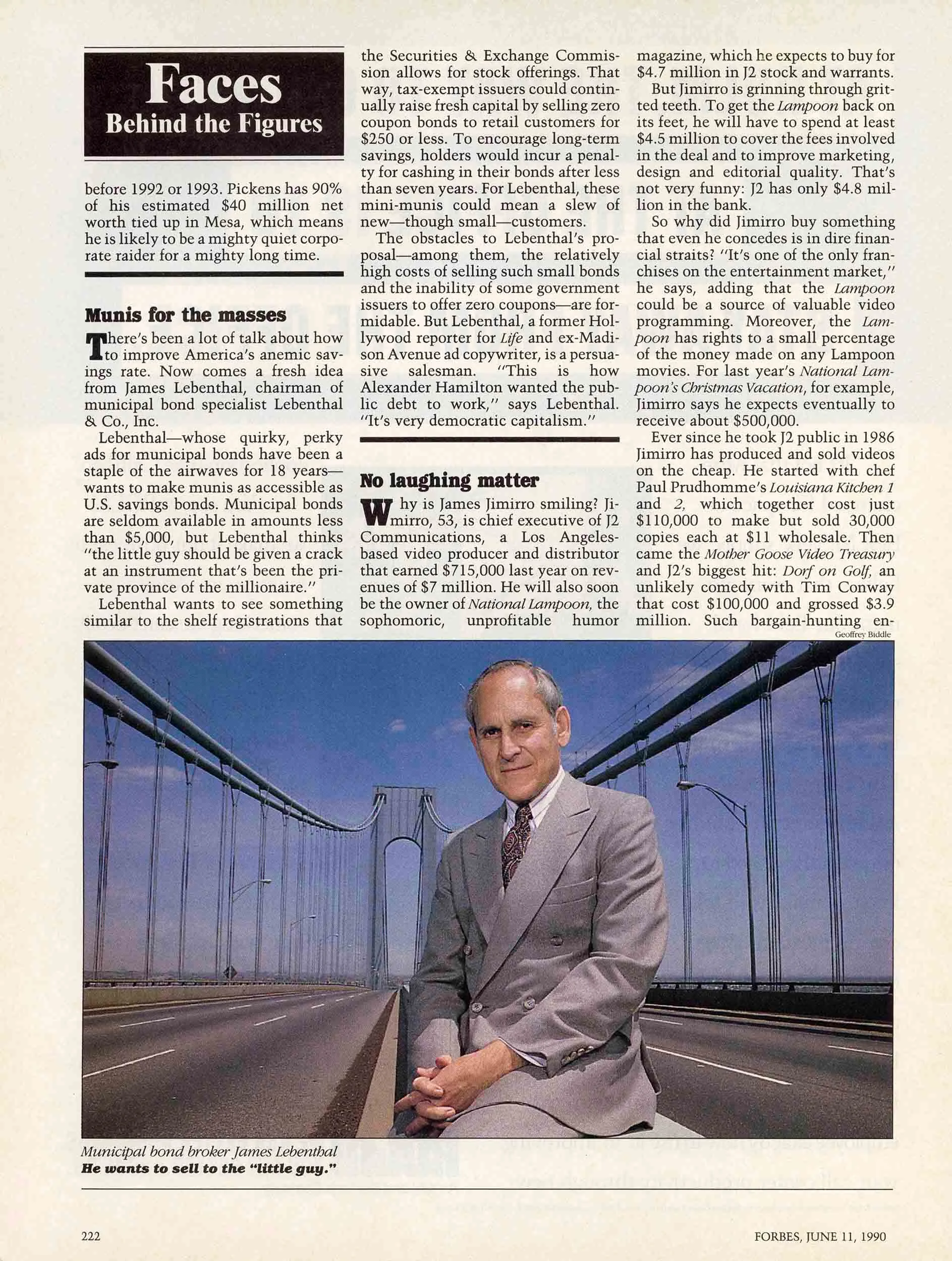 James Lebenthal on the Verrazano-Narrows Bridge. 1990