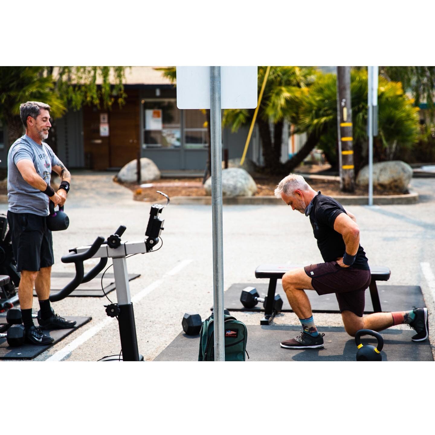 Chris and Brian have been working out together at #tjsgyms since they had a lot less white in their hair, a lot fewer veins popping, and a lot less muscle mass. Wouldn&rsquo;t be the same without these two! And please note Coach Reece&rsquo;s amazing