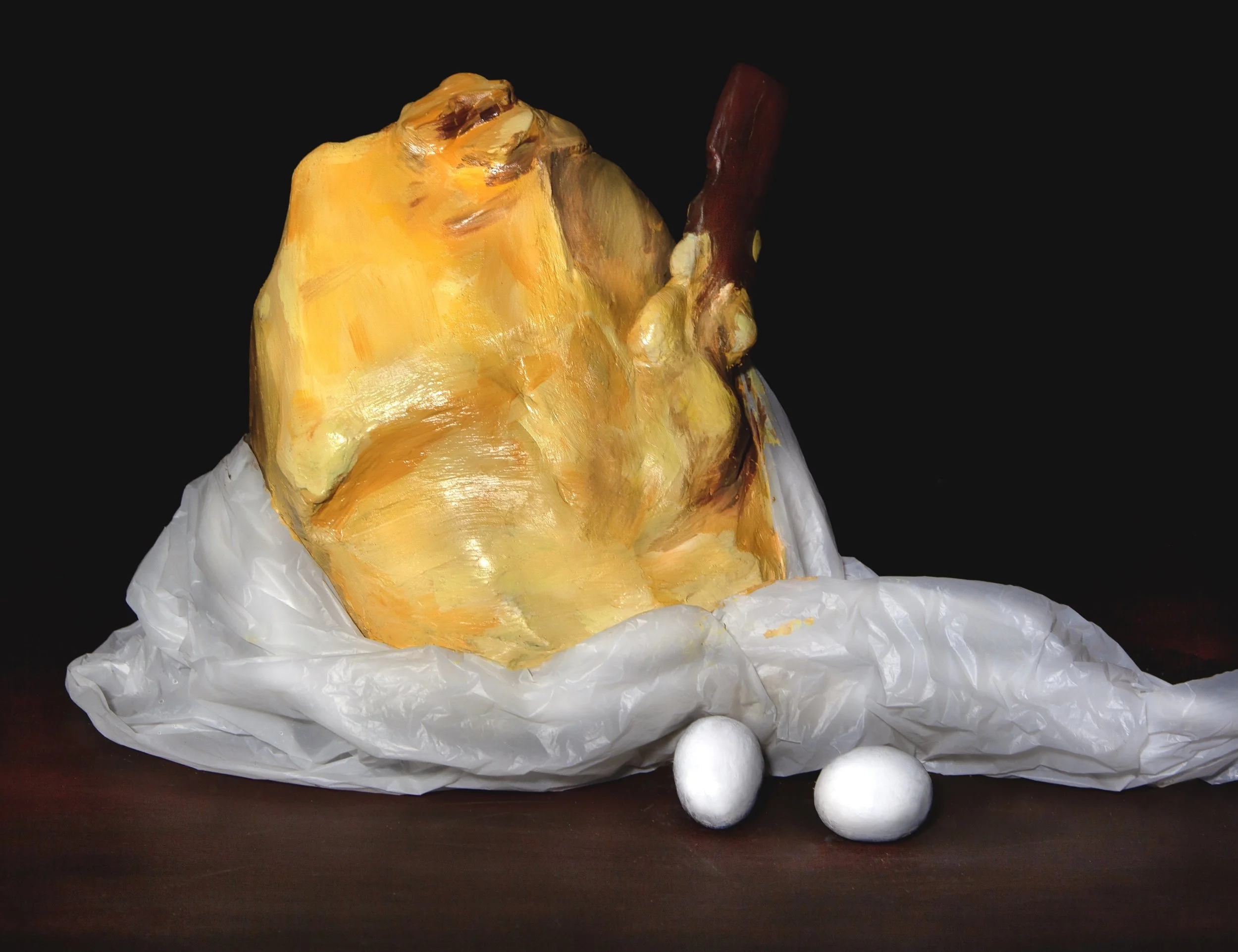 Mound of Butter (after Antoine Vollon)
Soft clay, house paint and plastic bag
52 x 40cm
2024