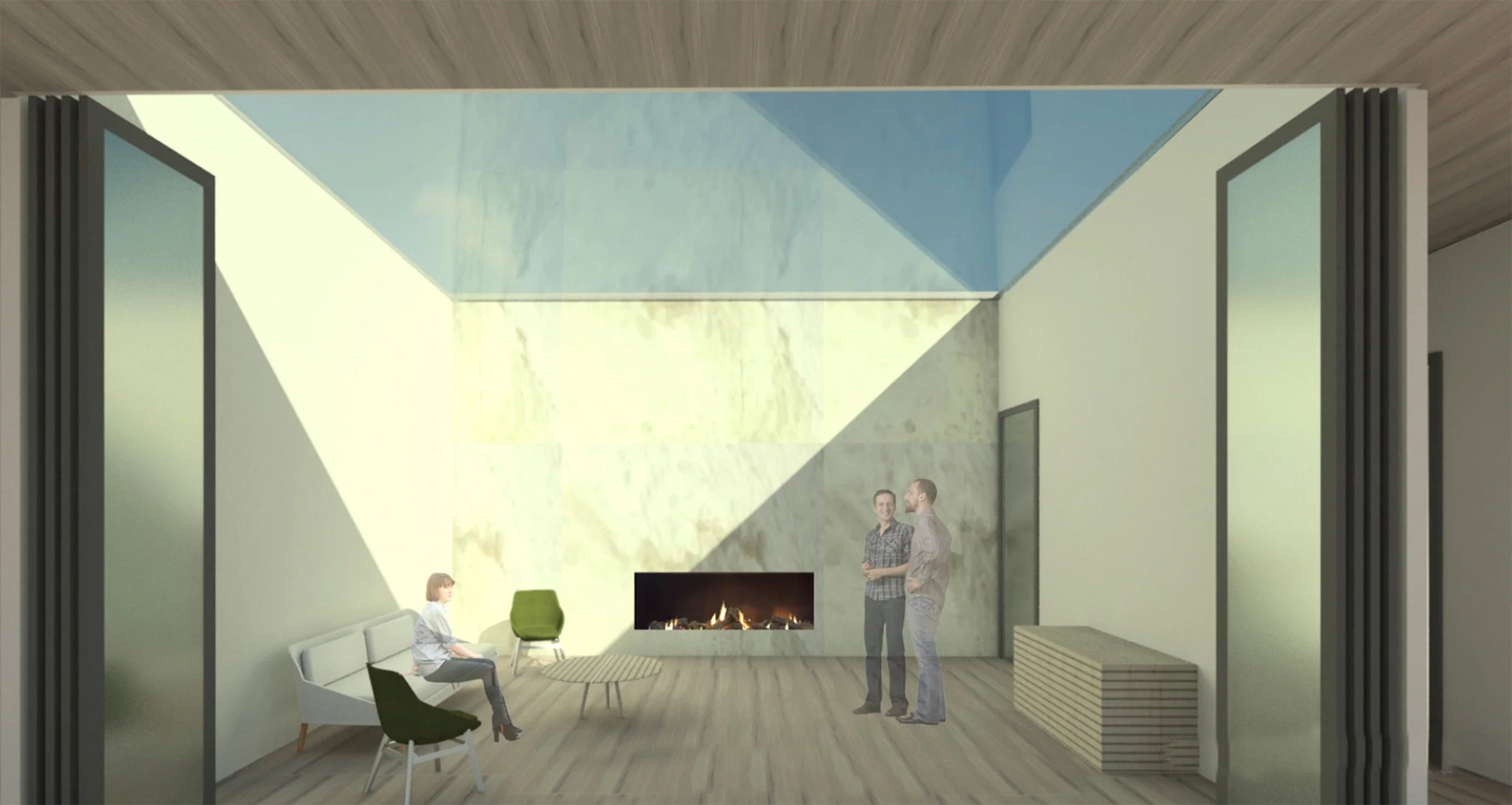 Perspective Multi-use area Bifold doors allow for flexibility in how the space is used.