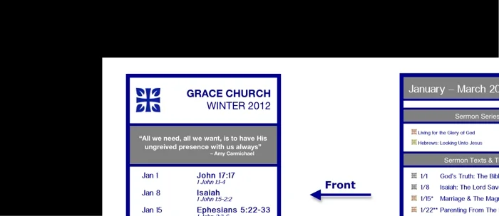 New Year Church Card | January - March