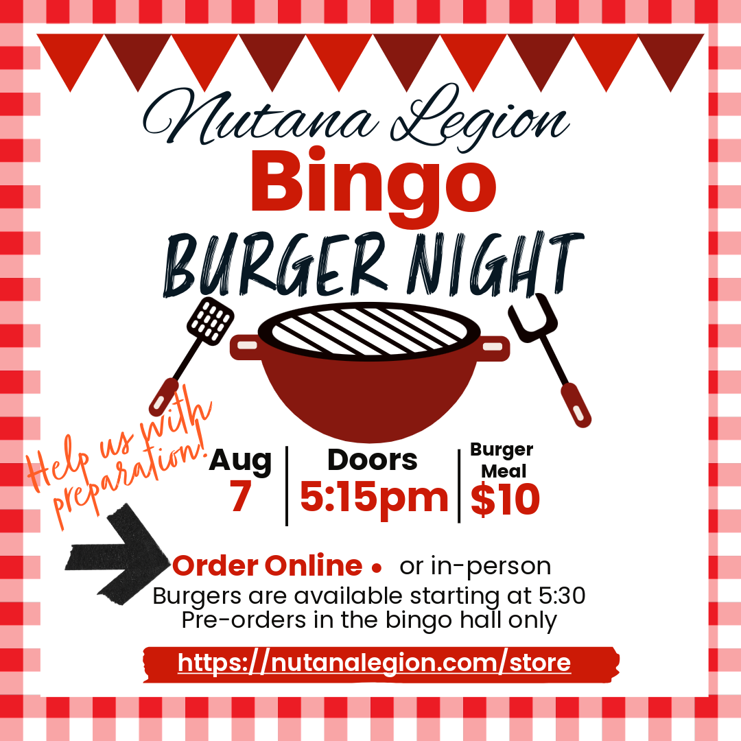 Bingo Night Burger Meal -  Advance Order