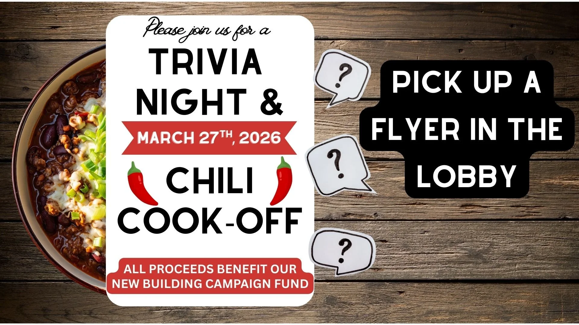 Trivia Night &amp; Chili Cook-Off Fundraiser