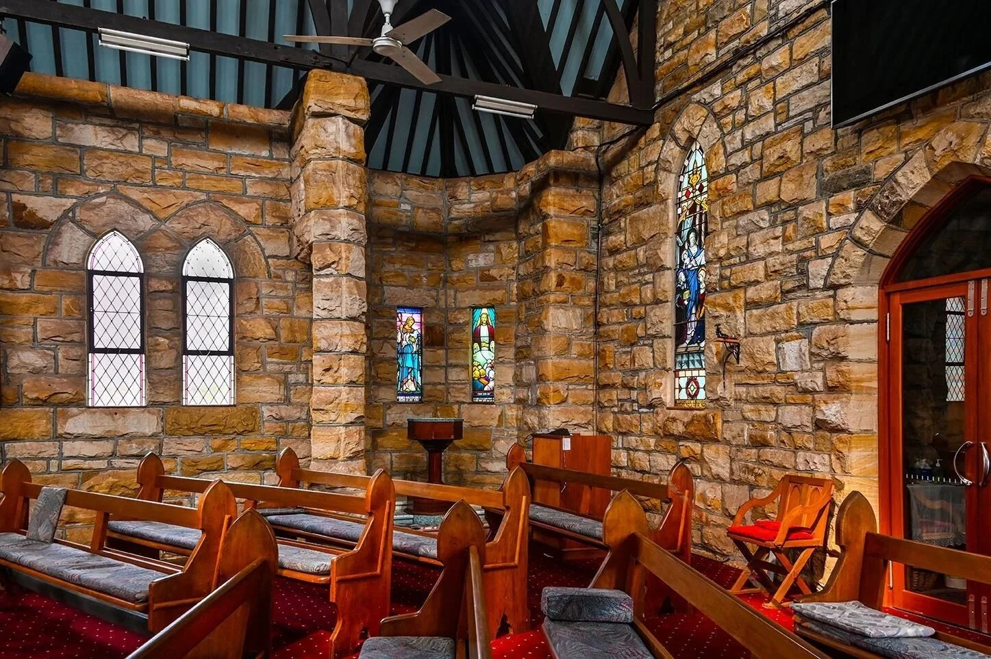 Inside the church