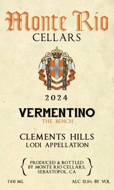 Vermentino 'The Bench', Clements Hills 2024 — Monte Rio Cellars