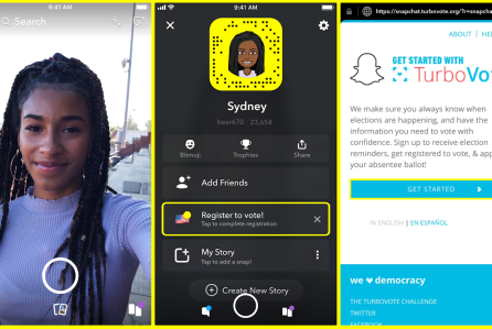 Snapchat letting users register to vote from its app.
