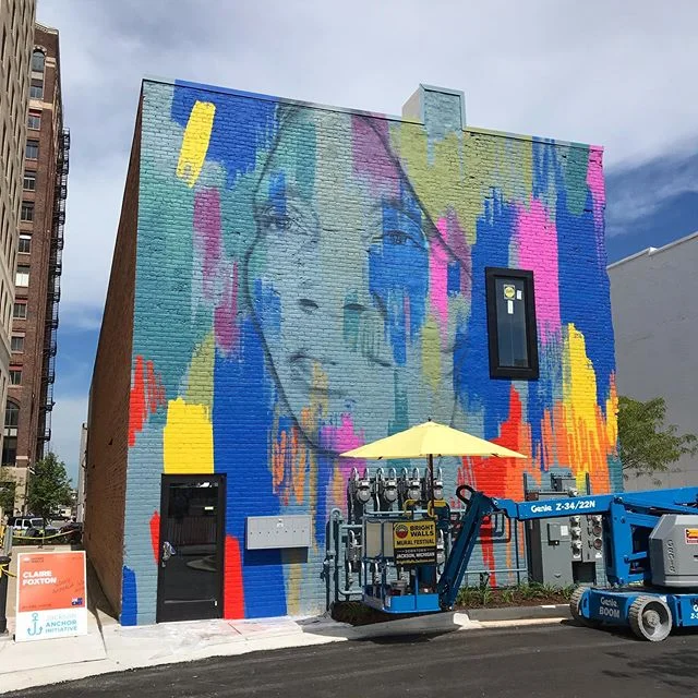 A bright wall for @bright_walls in Jackson, Michigan. Amazing festival, people and weather! Day 3 x