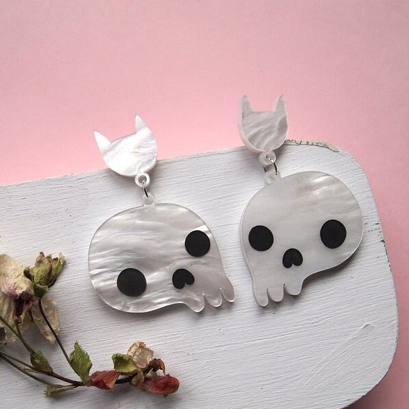 Hearty bones acrylic cut earrings