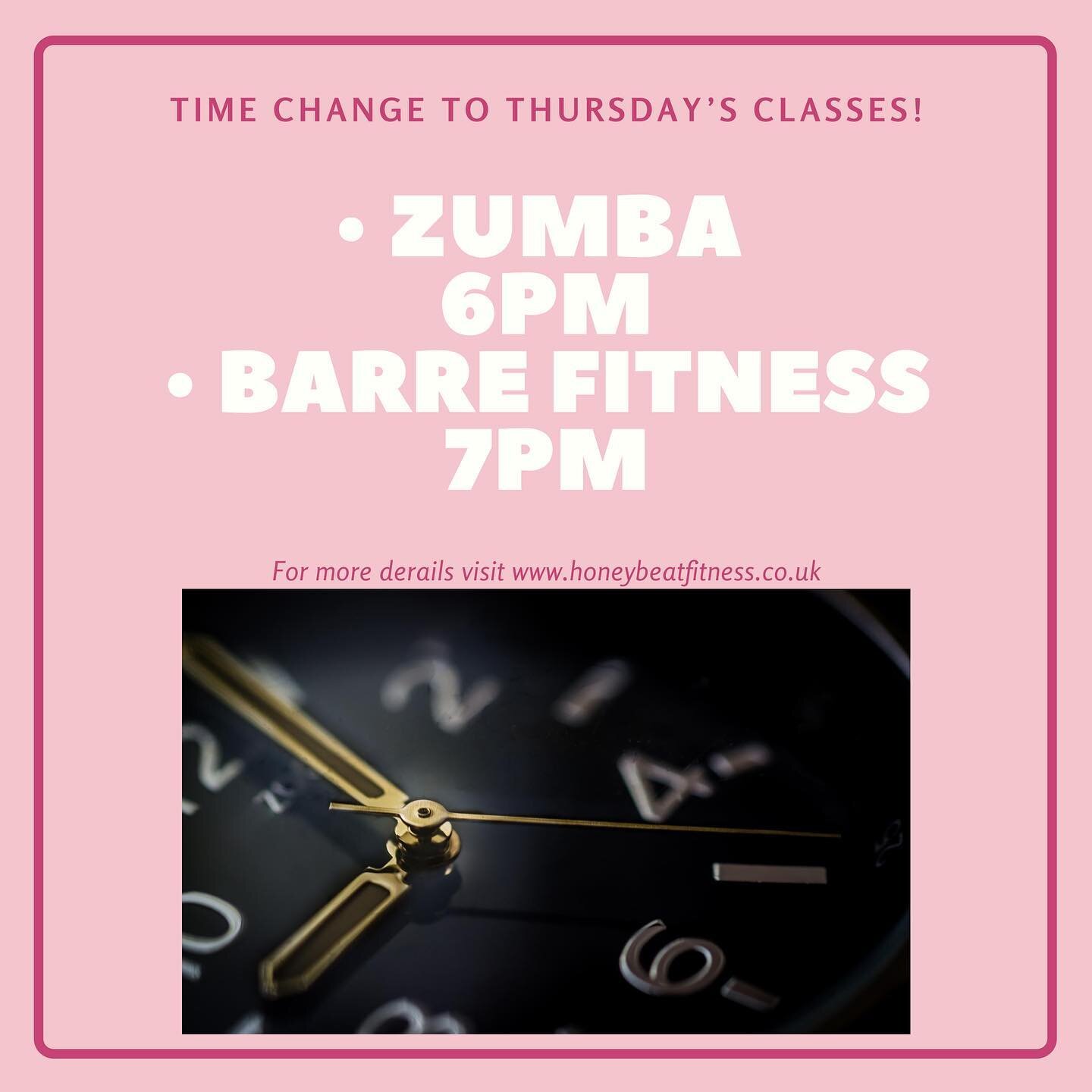 ** TIME CHANGE ANNOUNCEMENT **

Just to let everyone know we have a new time change to our online classes on Thursday&rsquo;s. 
Starting the week commencing 24th August, ALL Thursday&rsquo;s classes will now be at the following times:
&bull; ZUMBA 6p