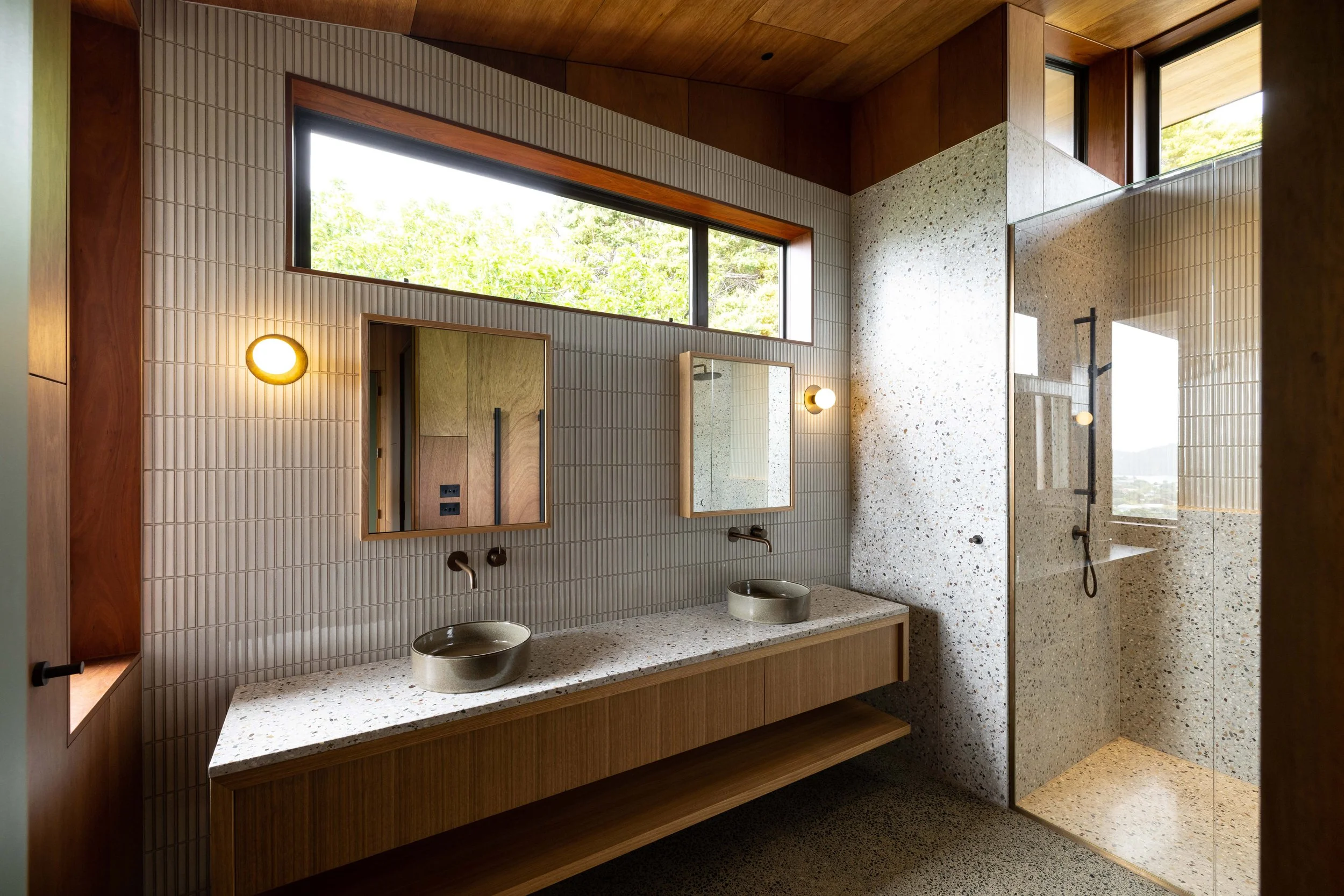 Matapouri House- Terrazzo tiles and vanities
