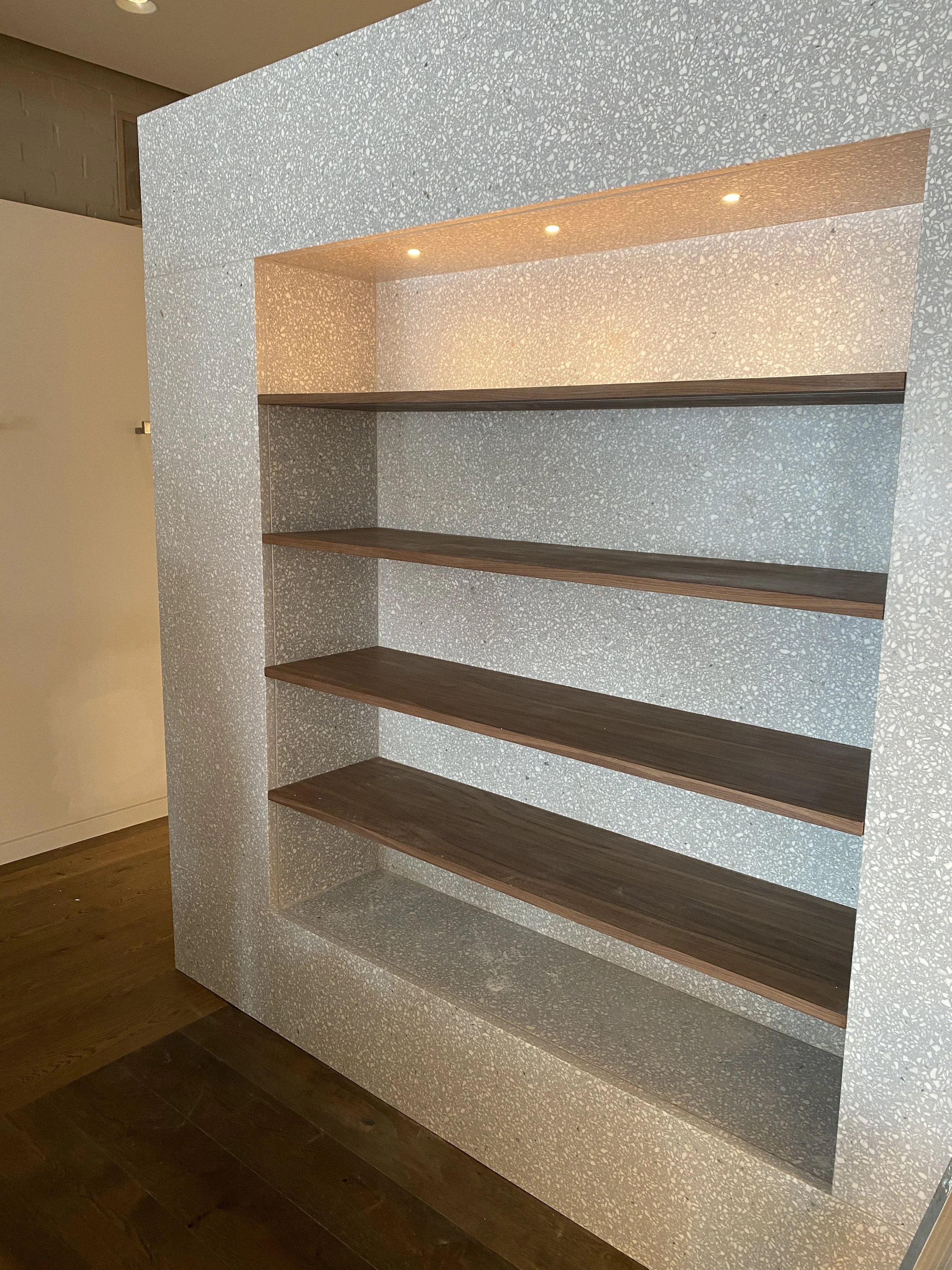 Terrazzo shelves unit Fabric Store