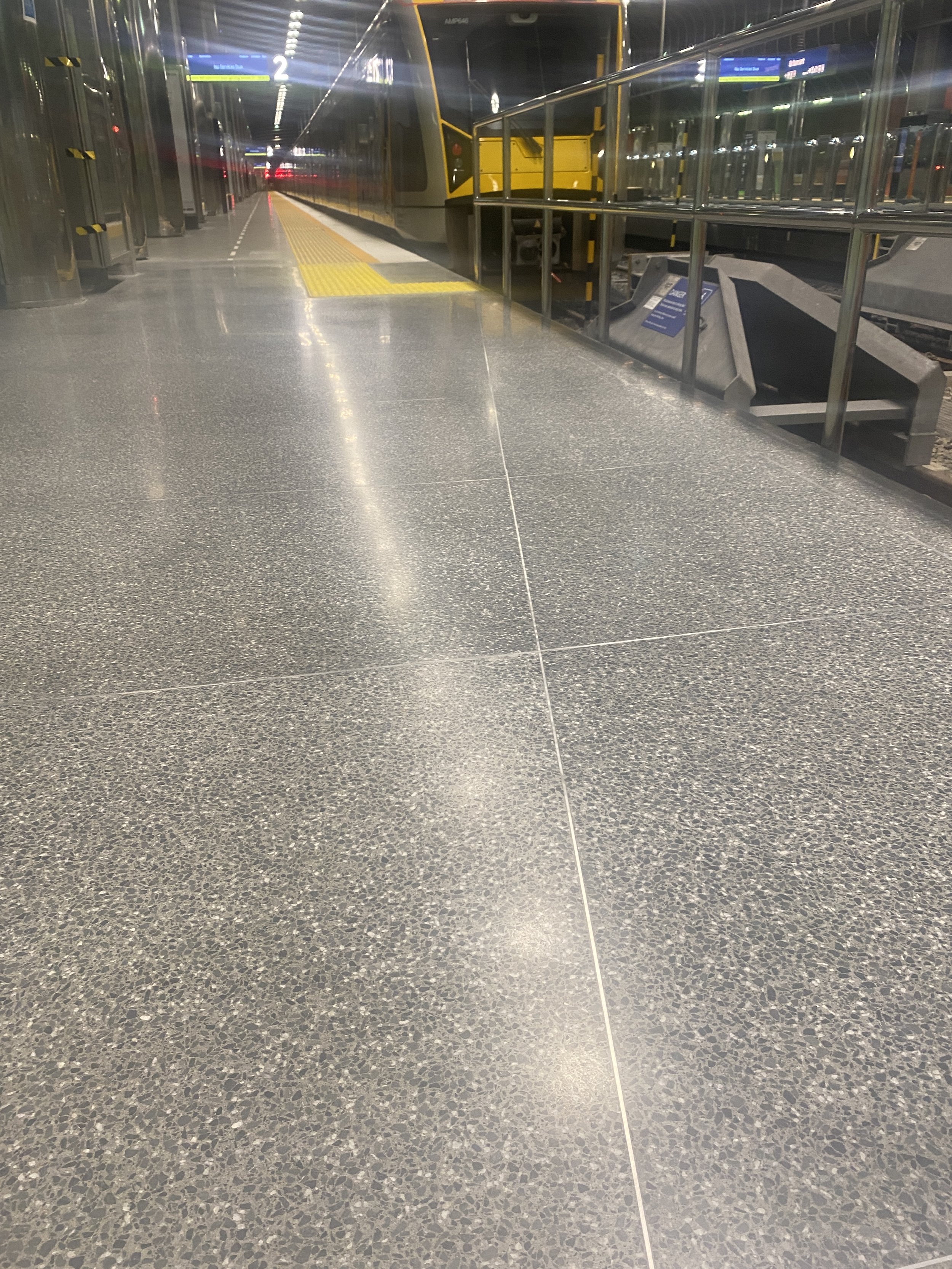 Long view Terrazzo Britomart Train Station Platforms