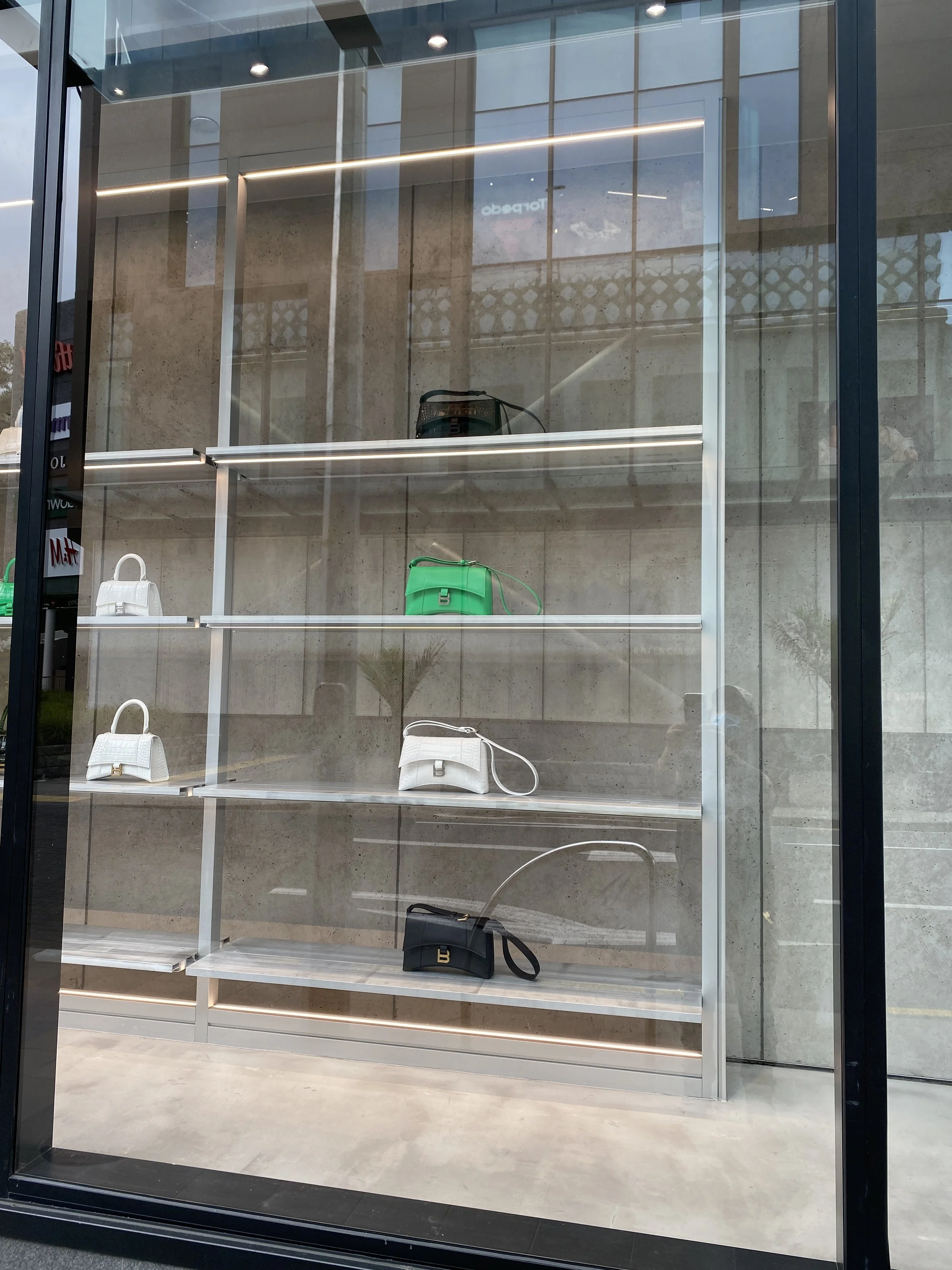 balenciaga shelves and floor tiles