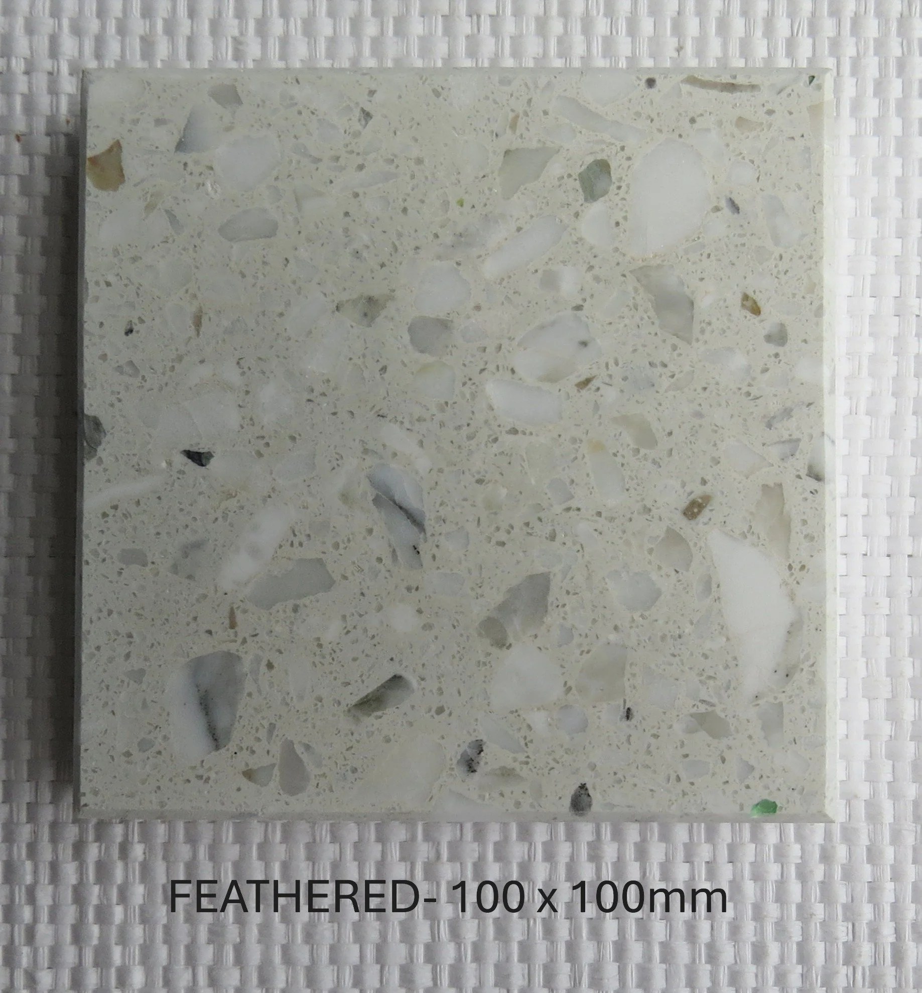 Feathered- Recycled White marble