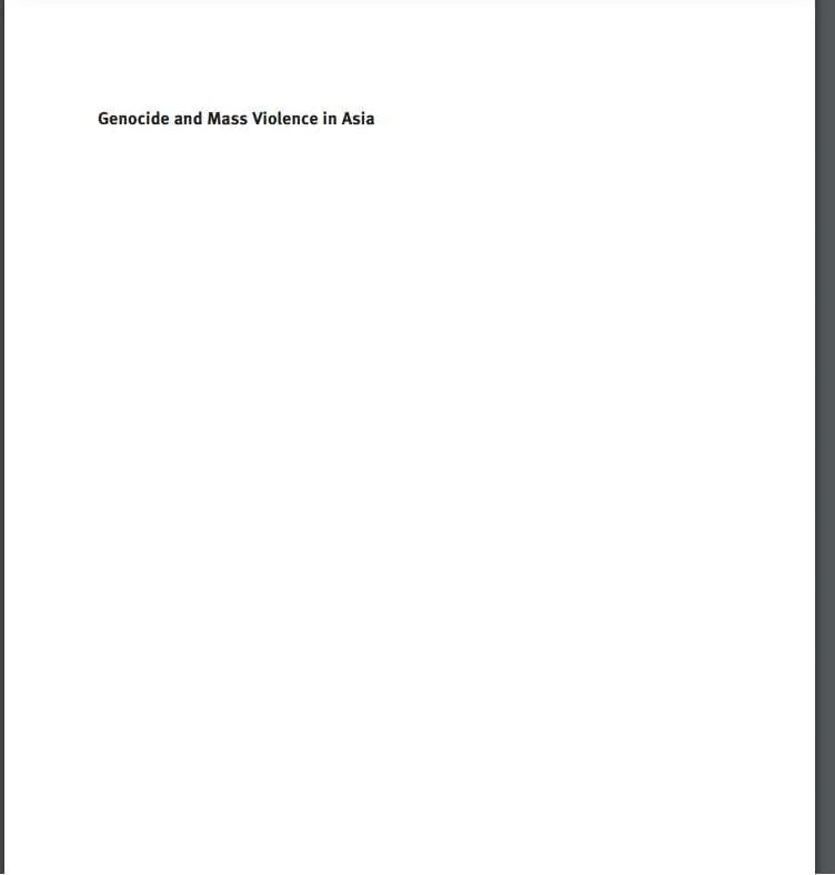 Genocide and Mass Violence in Asia : An Introductory Reader