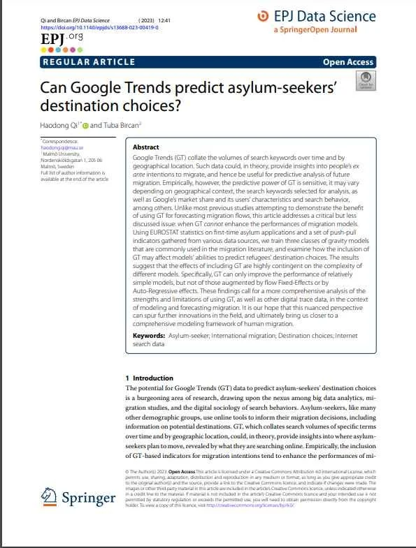 Can Google Trends Predict Asylum-Seekers’ Destination Choices? 