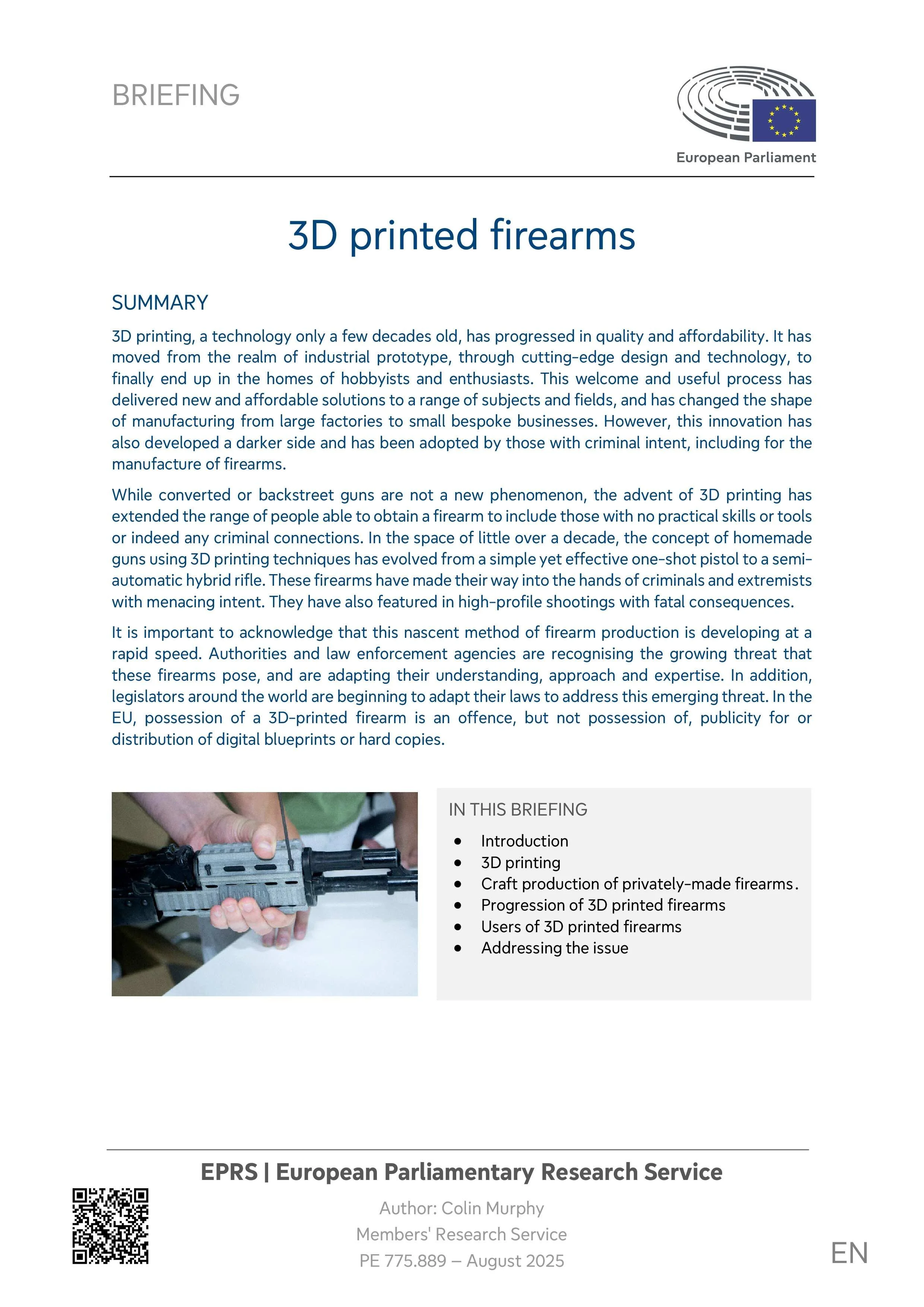 3D Printed Firearms