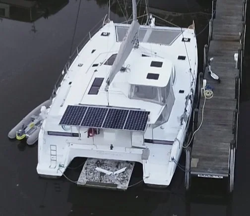 At last! New Dinghy Davits