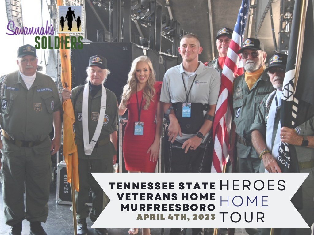 Just a few days away from the second stop on our #heroeshometour! We are so excited to visit the Tennessee State Veterans Home in Murfreesboro, TN. #thankyouforyourservice #savannahsoldiers